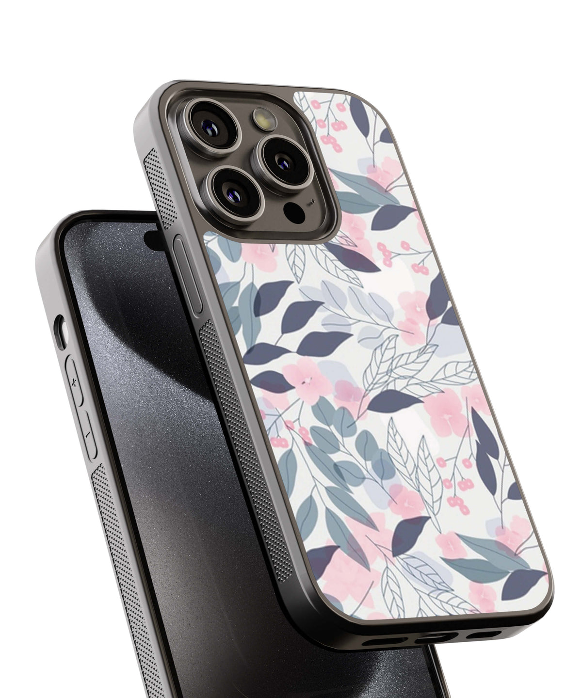 Flowery Patterns Back Cover for 2D Hybrid TPU And Metal CasePS1333Hybrid Metal TPU