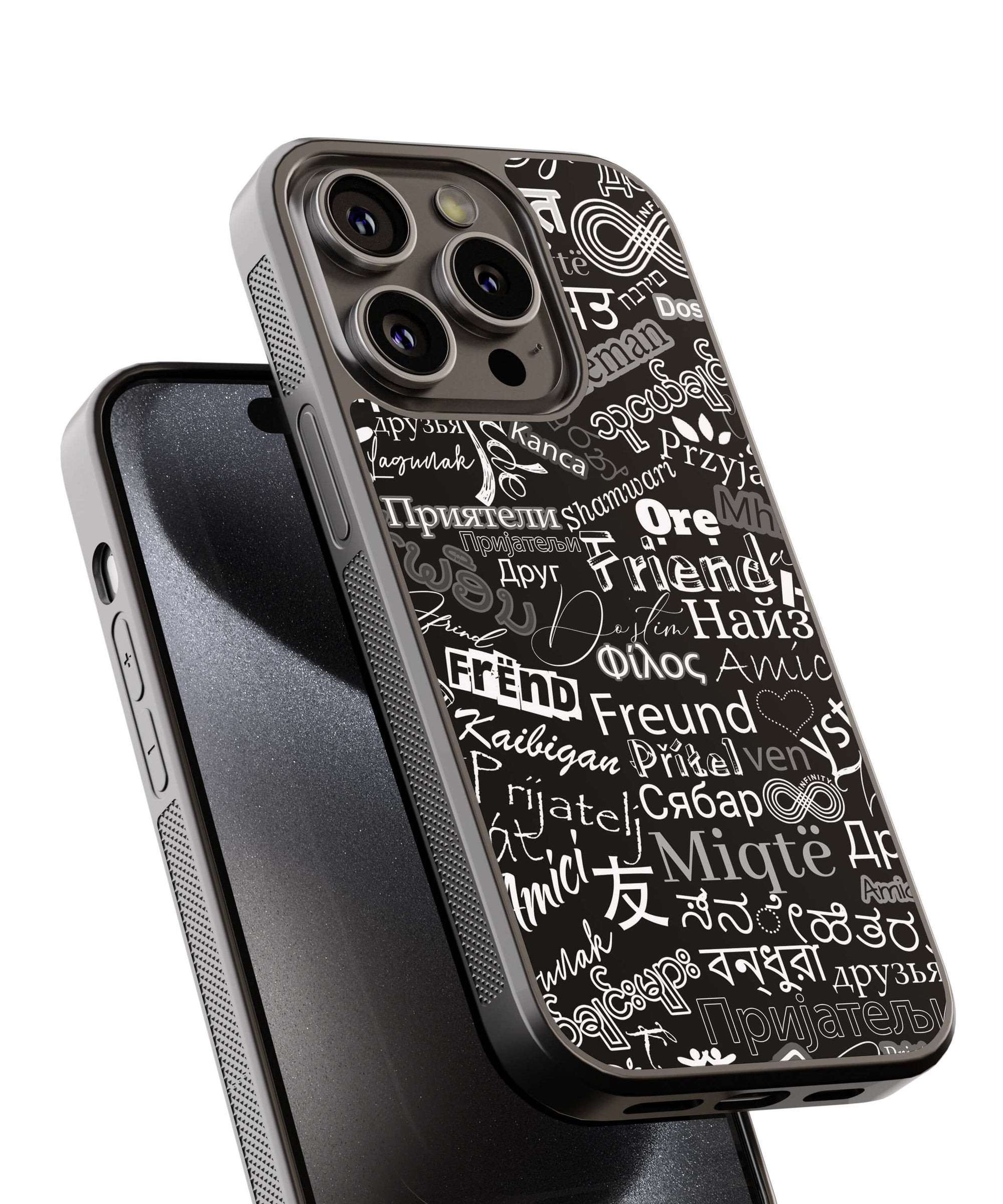 Friend in All Languages Back Cover for 2D Hybrid TPU And Metal CaseA0363Hybrid Metal TPU