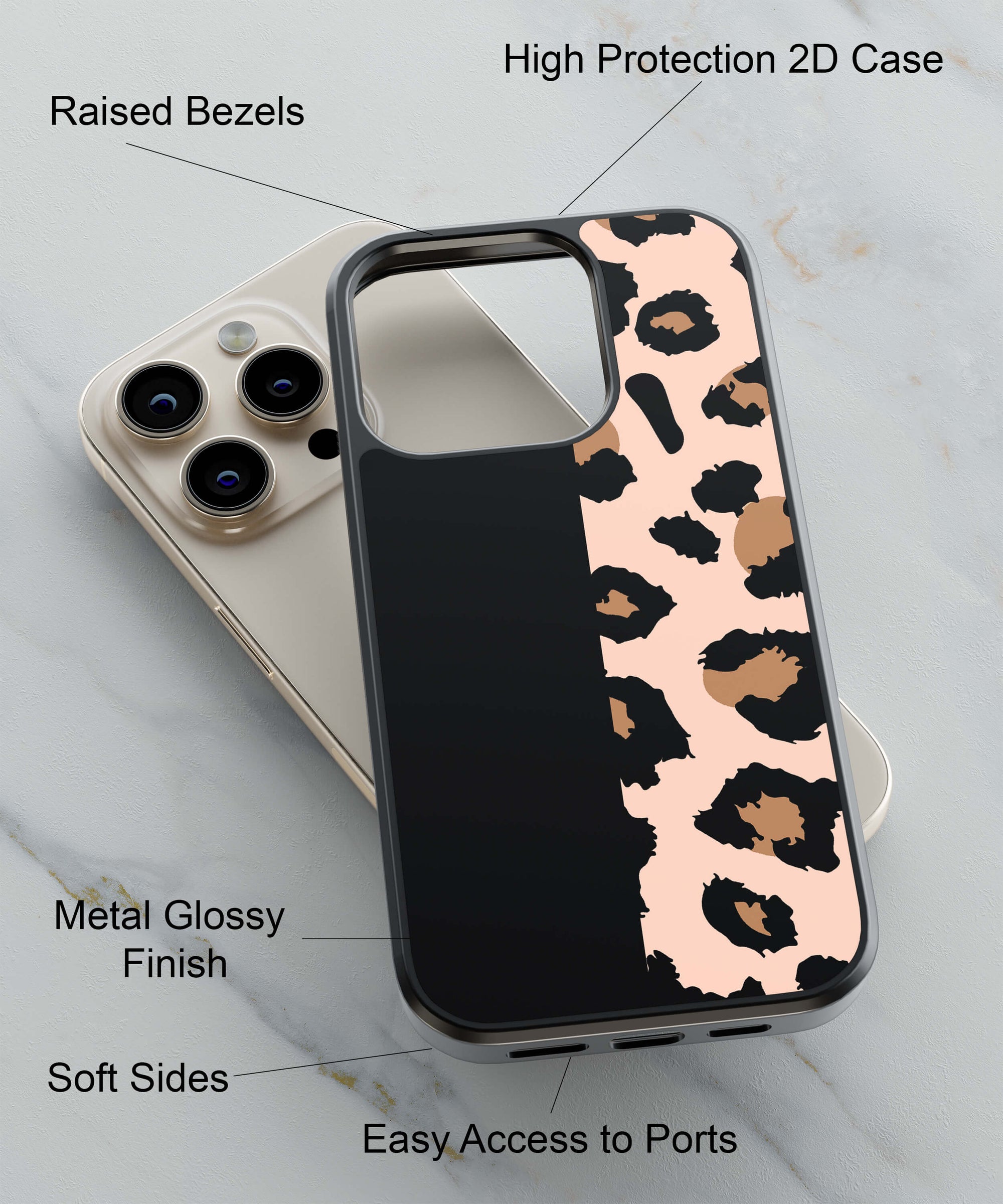 Fusion Pattern Back Cover for 2D Hybrid TPU And Metal CaseAA0037Hybrid Metal TPU