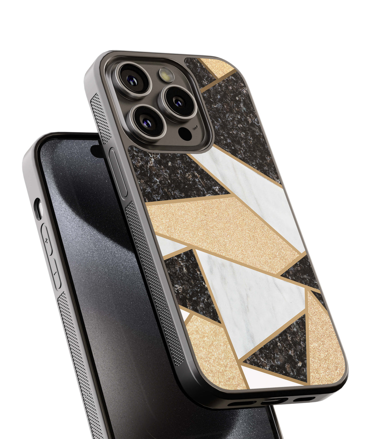 Geometric Marble Back Cover for 2D Hybrid TPU And Metal CaseIK0038Hybrid Metal TPU