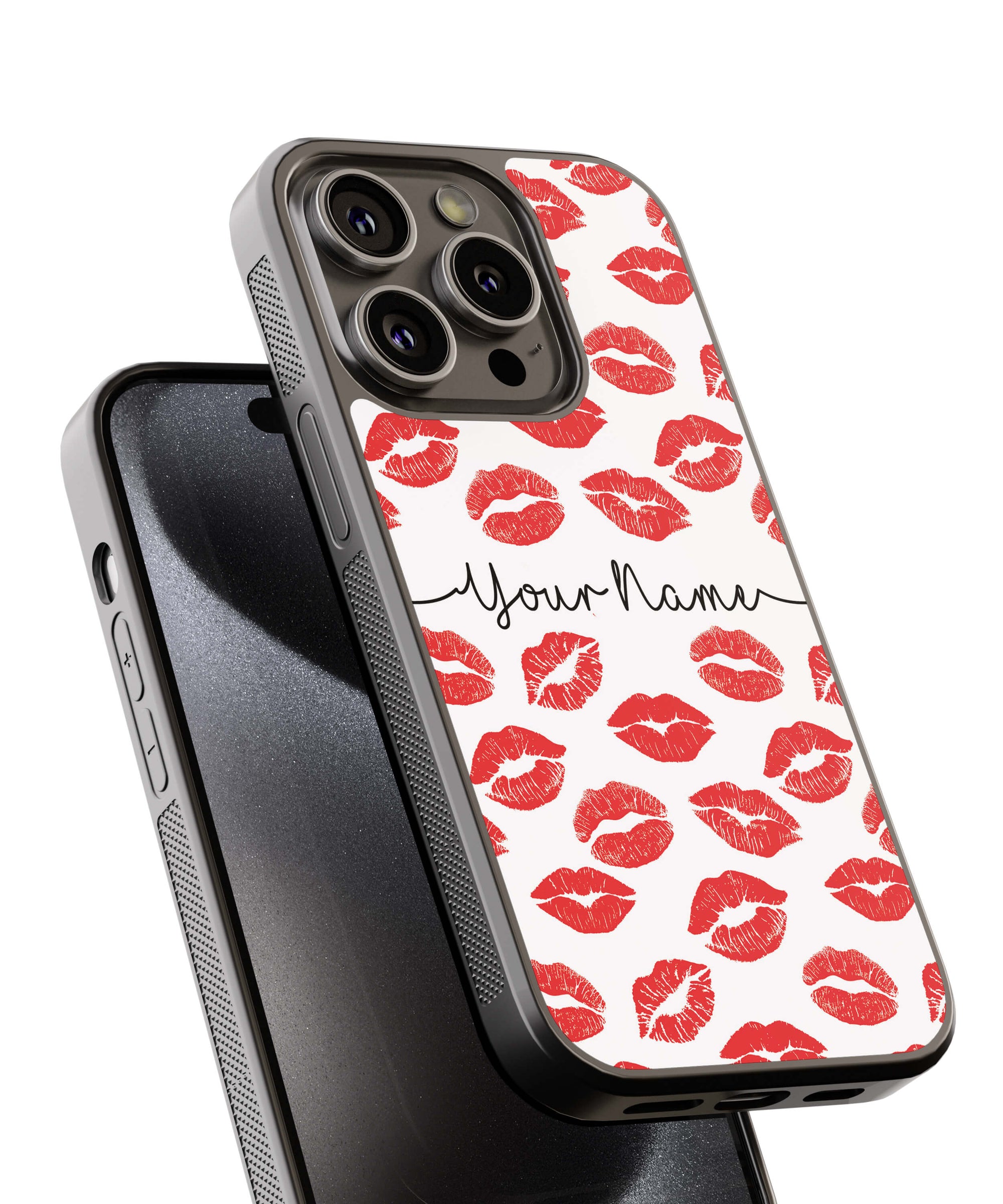 Girly Lipstics with Name Back Cover for 2D Hybrid TPU And Metal CaseIK5015Hybrid Metal TPU