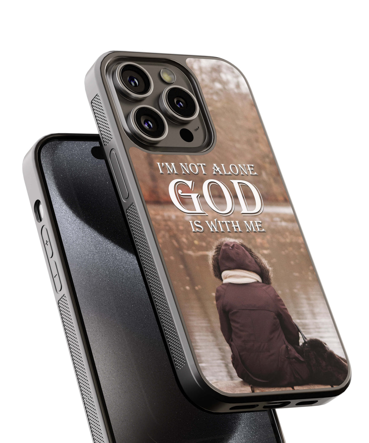 God is with Me Back Cover for 2D Hybrid TPU And Metal CaseW0006Hybrid Metal TPU