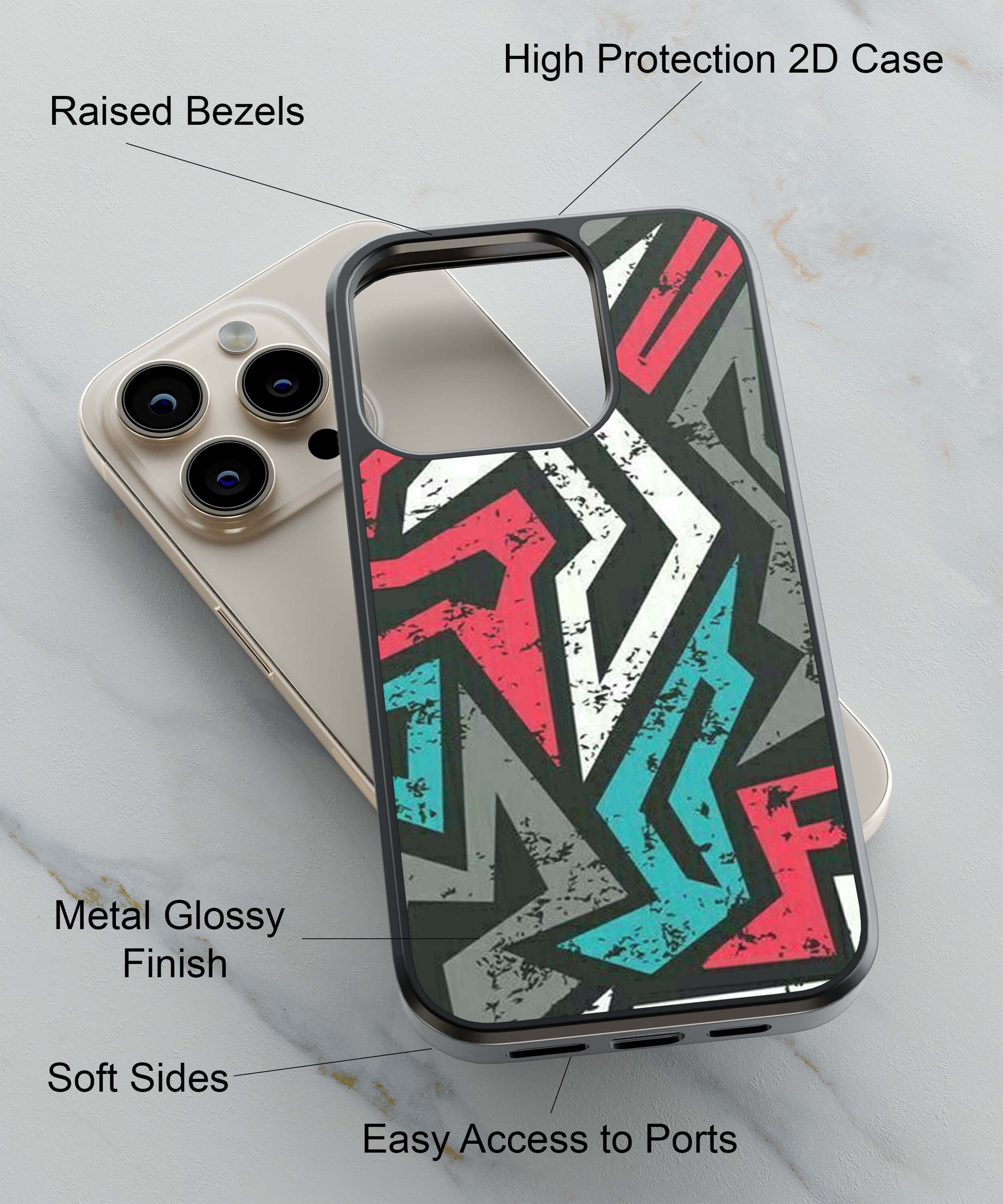 Graffiti Abstract  Back Cover for 2D Hybrid TPU And Metal CasePS1312Hybrid Metal TPU