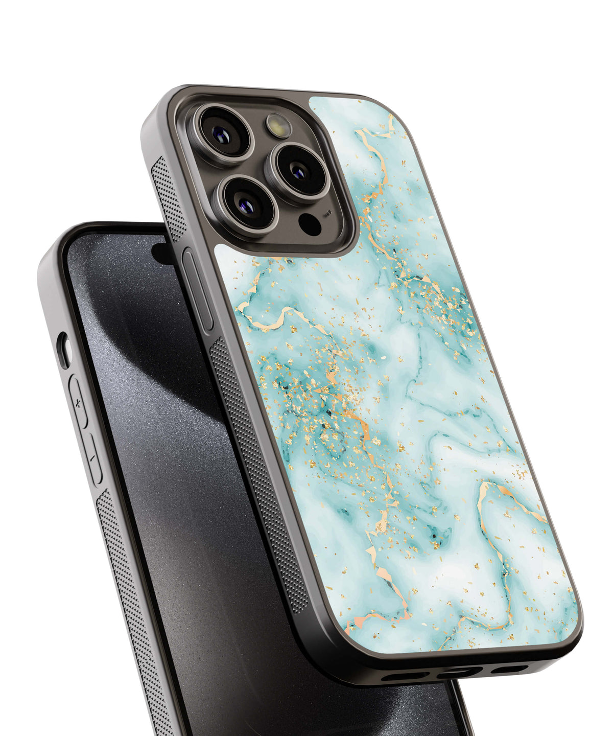 Green Marble Back Cover for 2D Hybrid TPU And Metal CaseIK0024Hybrid Metal TPU