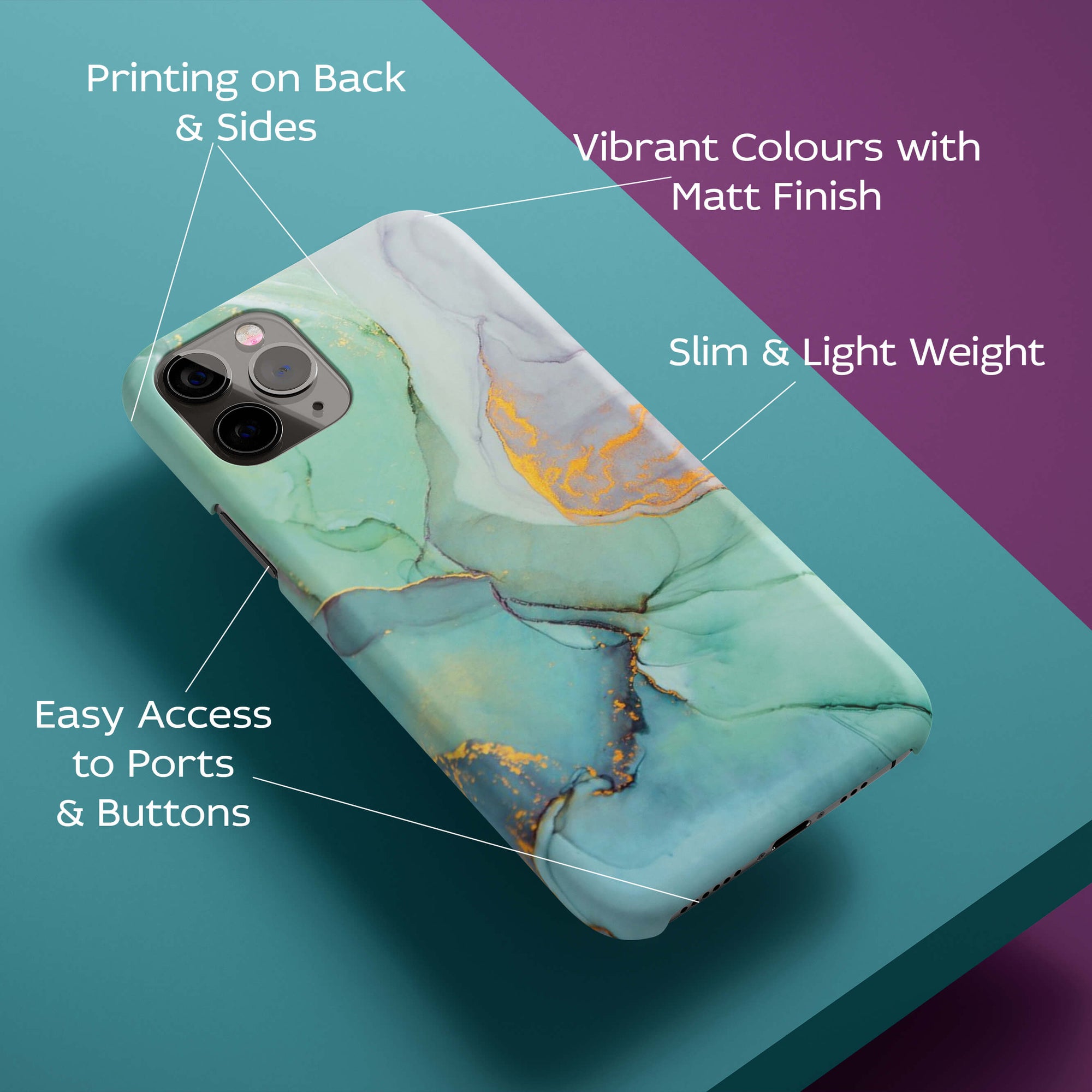 Green Marble Premium Back Cover for HardPlasticPS1320Hard Plastic