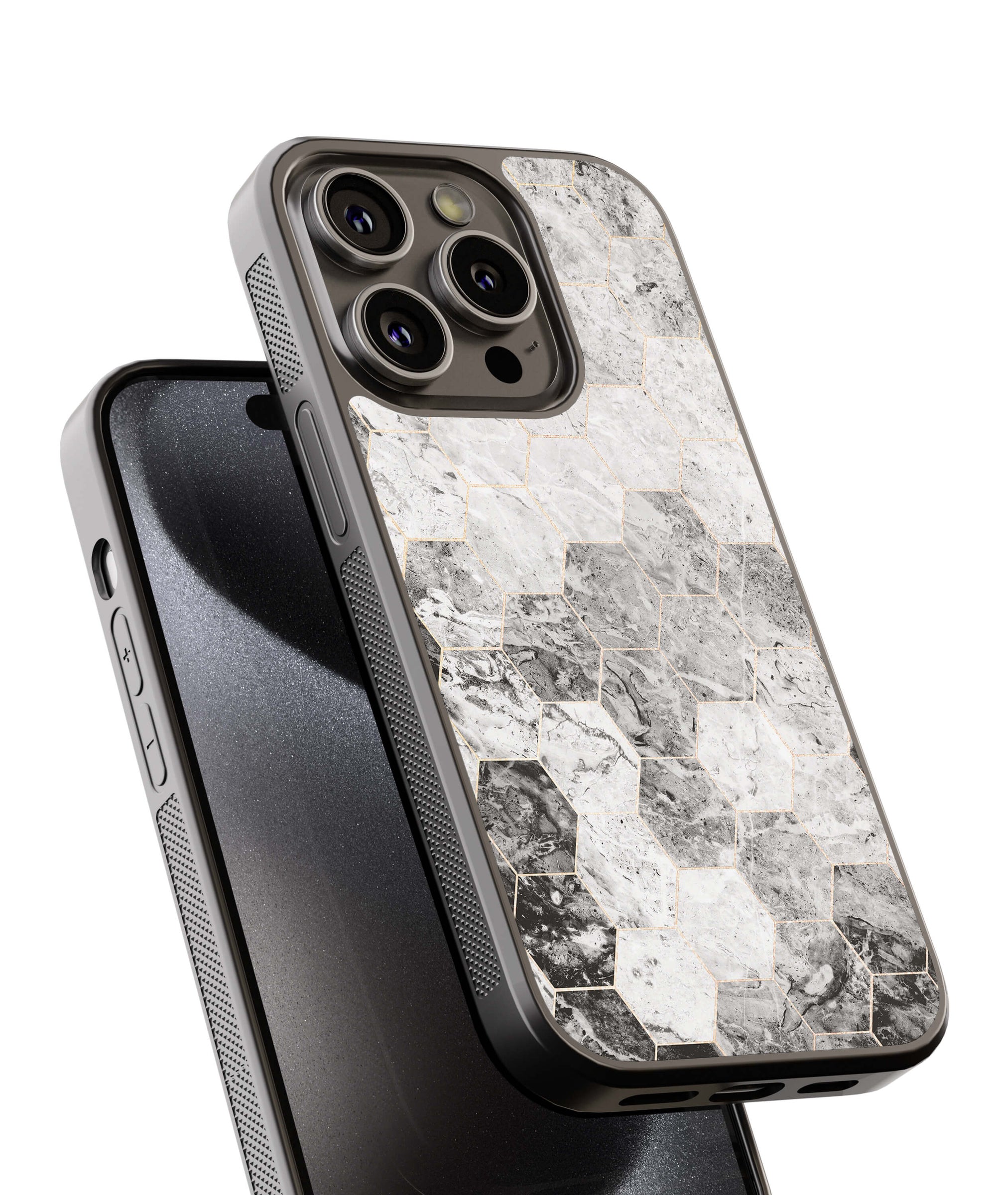 Grey Marble Back Cover for 2D Hybrid TPU And Metal CaseIK0037Hybrid Metal TPU