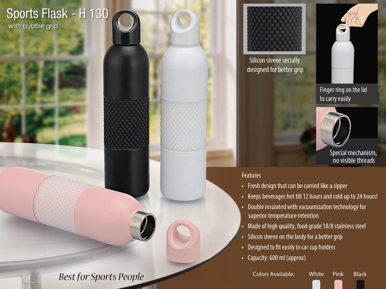 Keep Your Beverages Fresh with Our Sports Flask with Bubble Grip