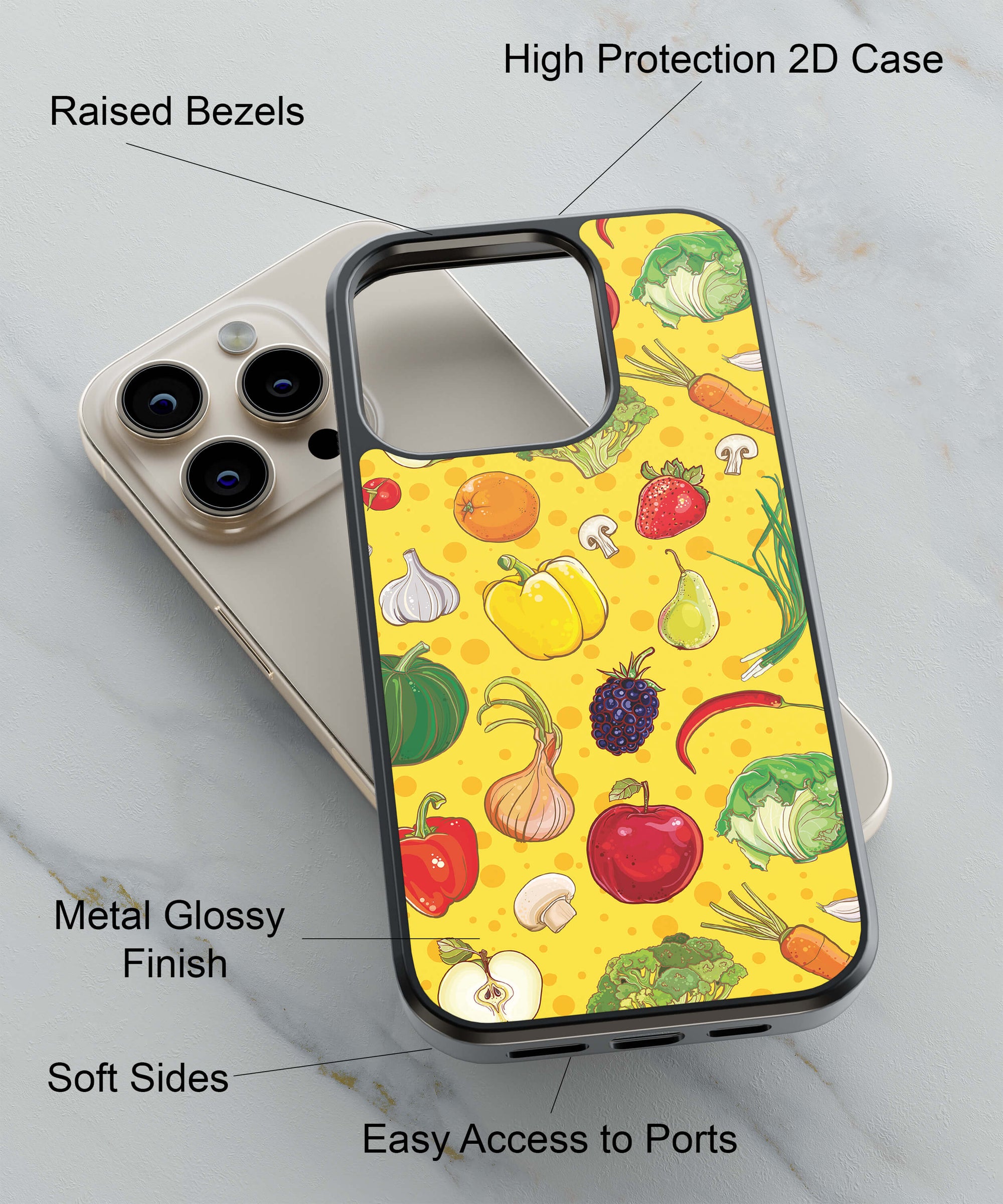 Healthy Lifestyle Back Cover for 2D Hybrid TPU And Metal CaseIK0016Hybrid Metal TPU