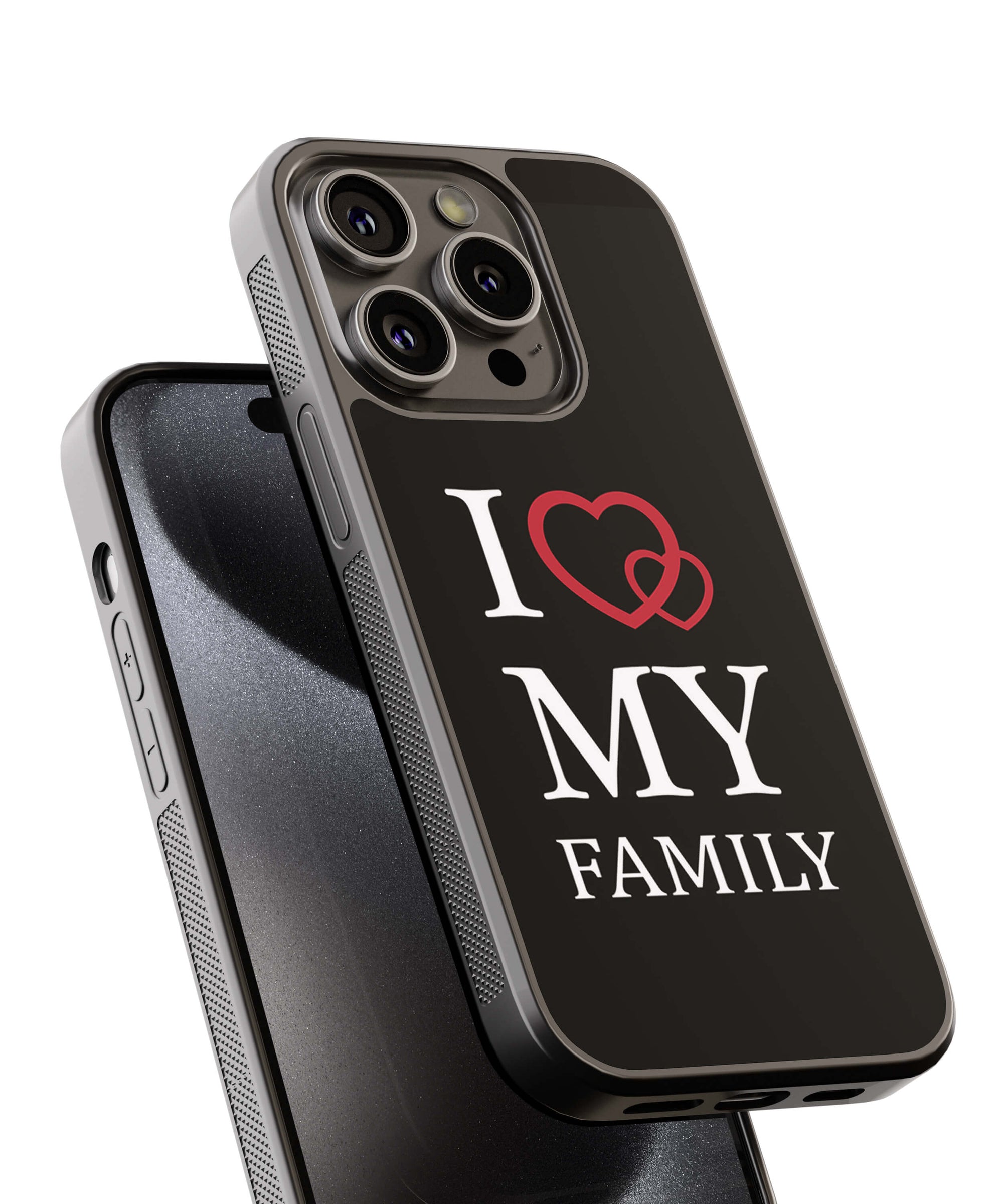 I Love My Family Back Cover for 2D Hybrid TPU And Metal CaseH0077Hybrid Metal TPU