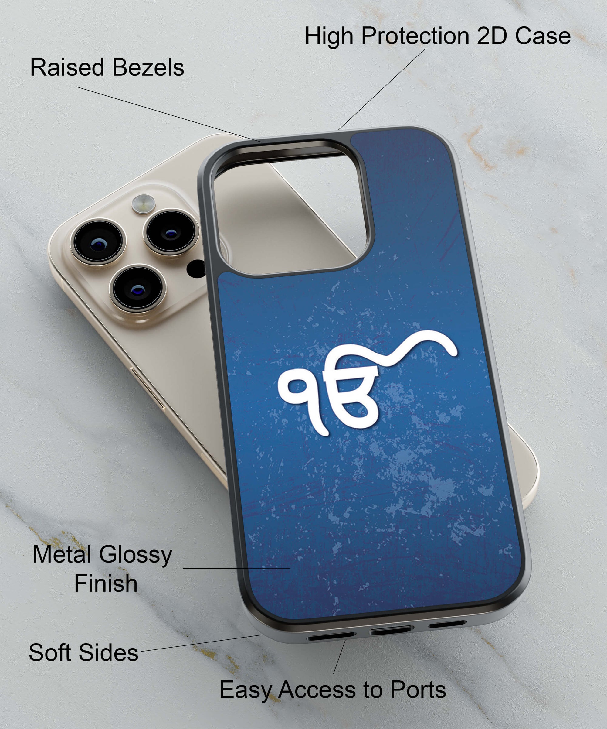 Ik Onkar Back Cover for 2D Hybrid TPU And Metal CaseH0093Hybrid Metal TPU