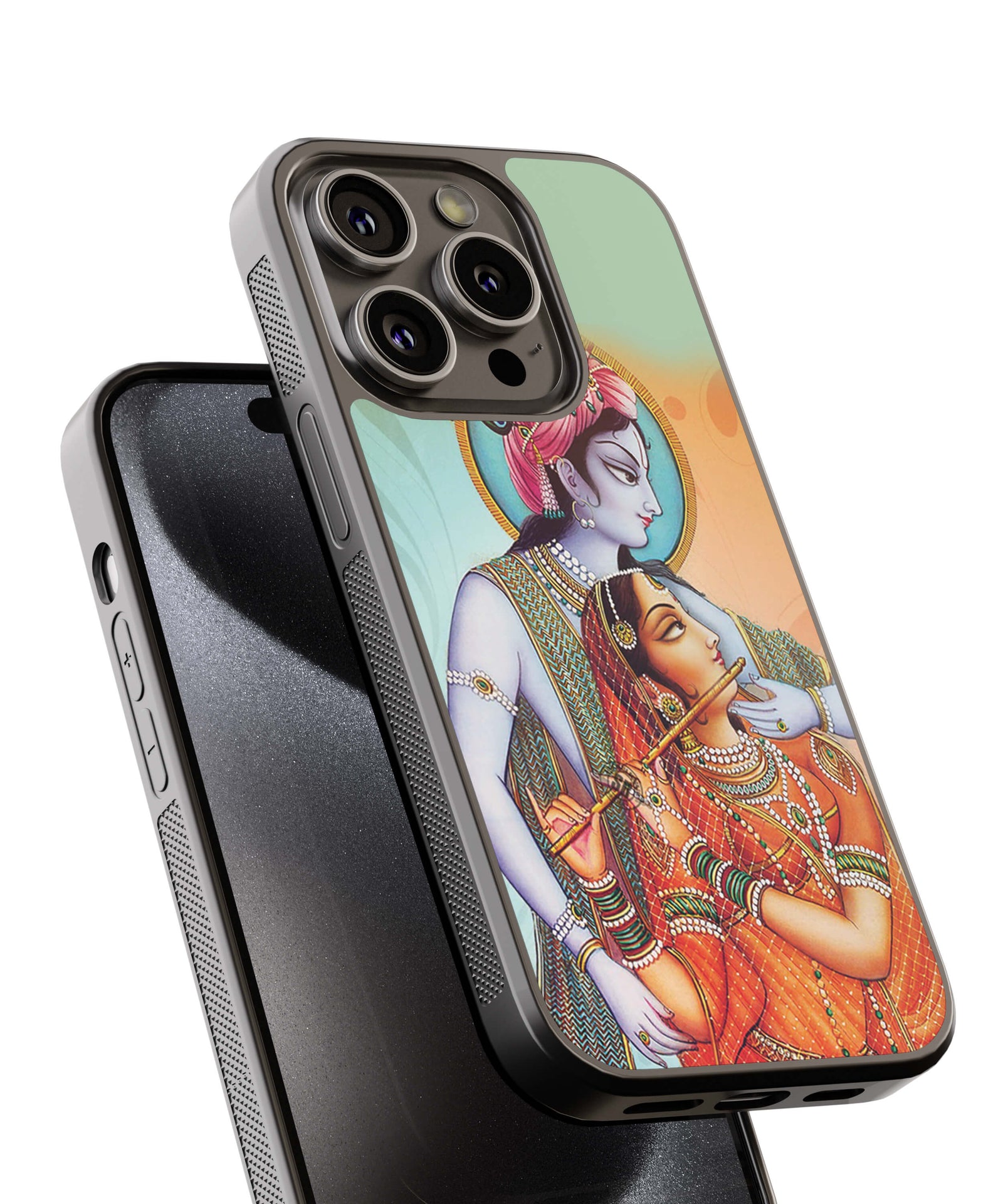 Krishna And Radha Back Cover for 2D Hybrid TPU And Metal CaseD1505Hybrid Metal TPU