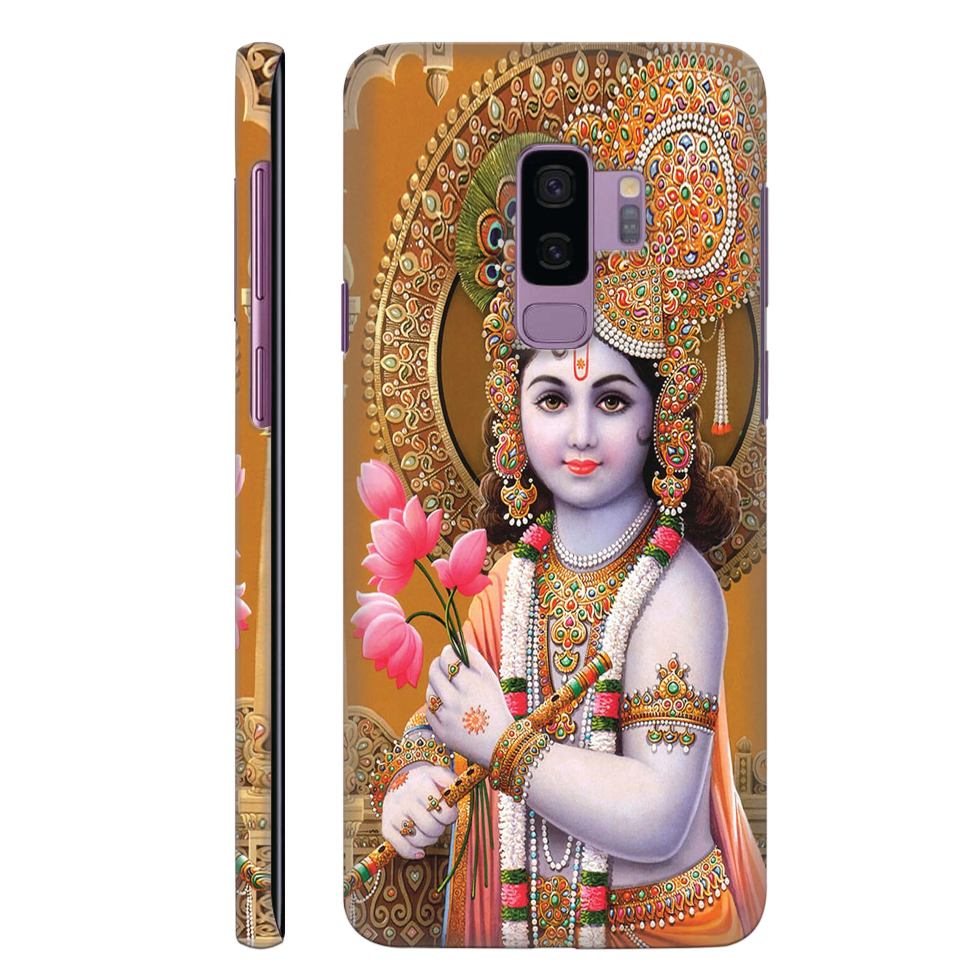 Krishna With Flowers Back Cover for HardPlasticD1549Hard Plastic