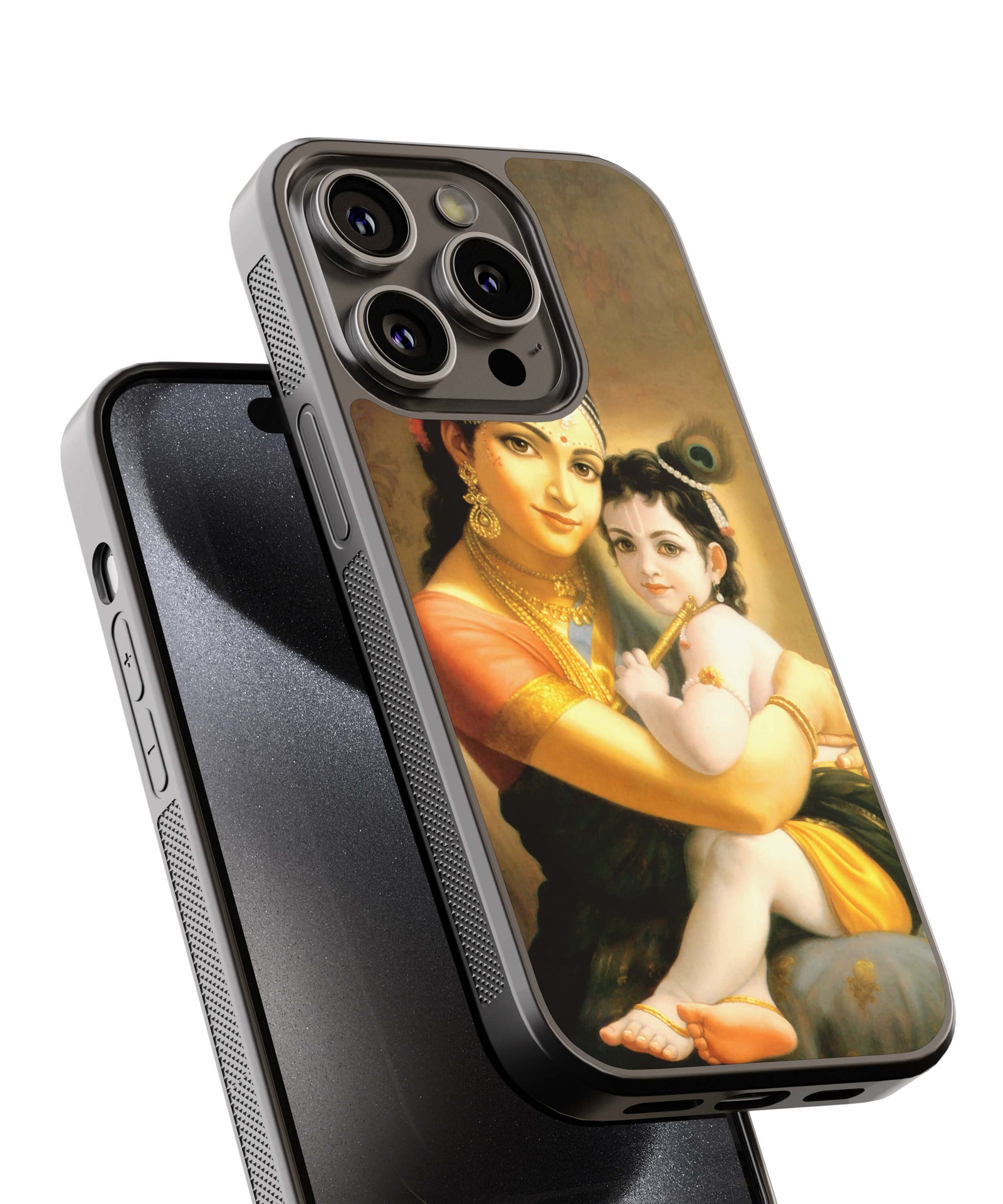 Krishna With Yashoda Back Cover for 2D Hybrid TPU And Metal CaseD1478Hybrid Metal TPU