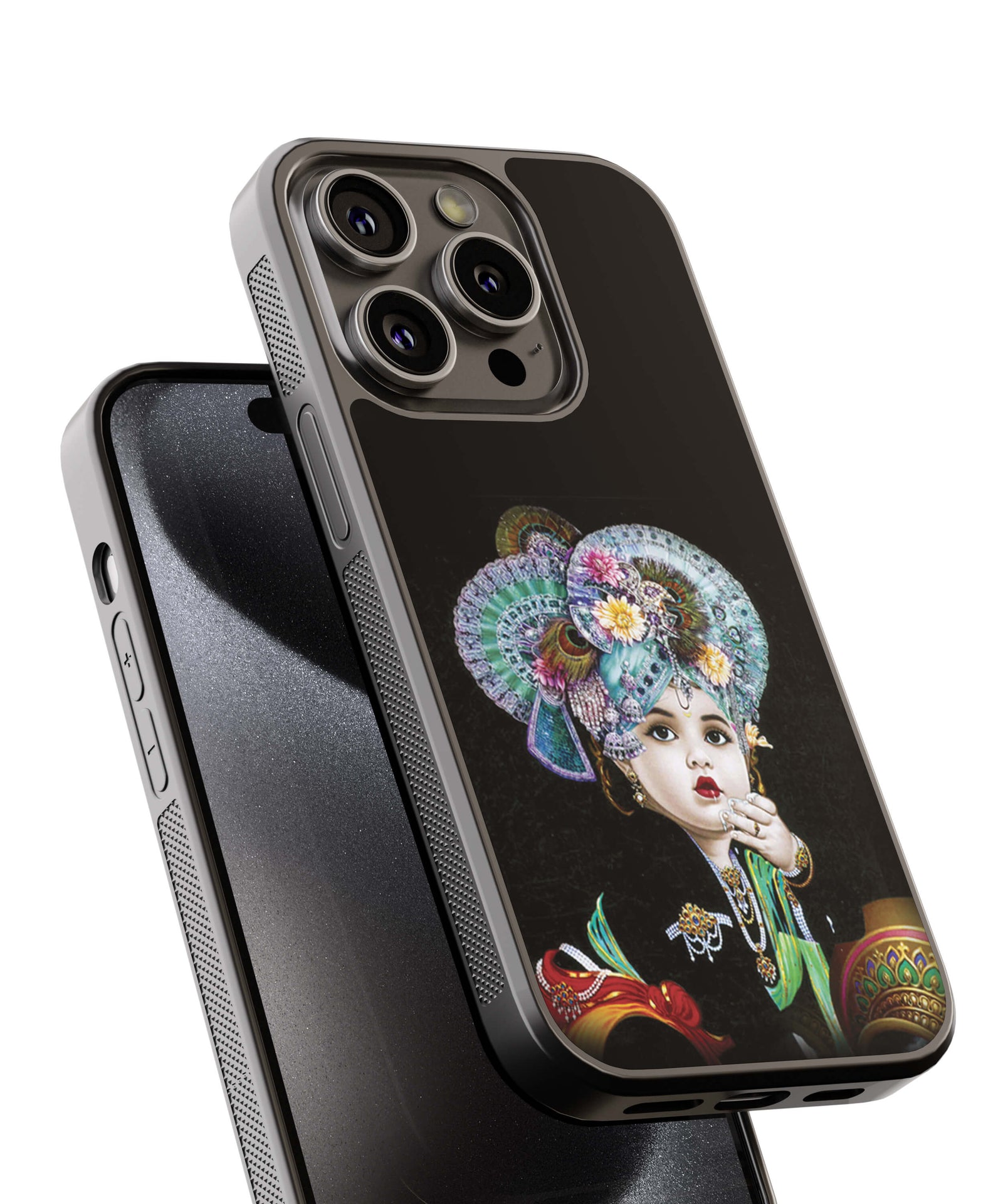 Little Krishna In Painting Back Cover for 2D Hybrid TPU And Metal CaseD1507Hybrid Metal TPU