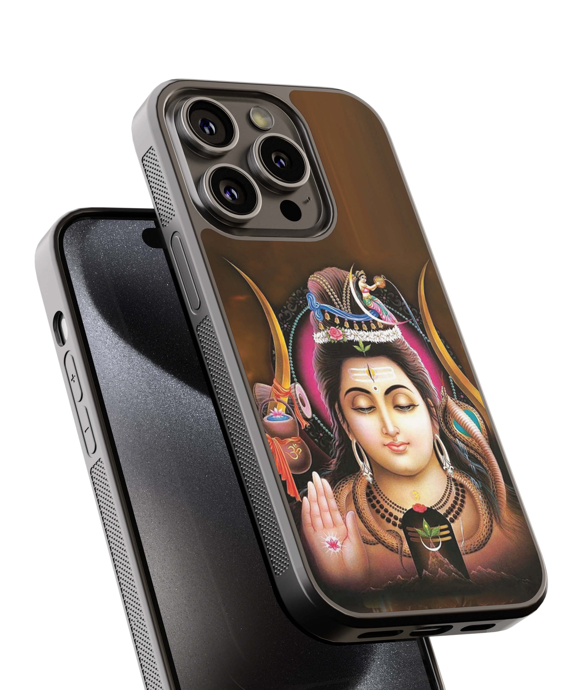 Lord Shiva Animated Face Potrait Back Cover for 2D Hybrid TPU And Metal CaseBT0245Hybrid Metal TPU