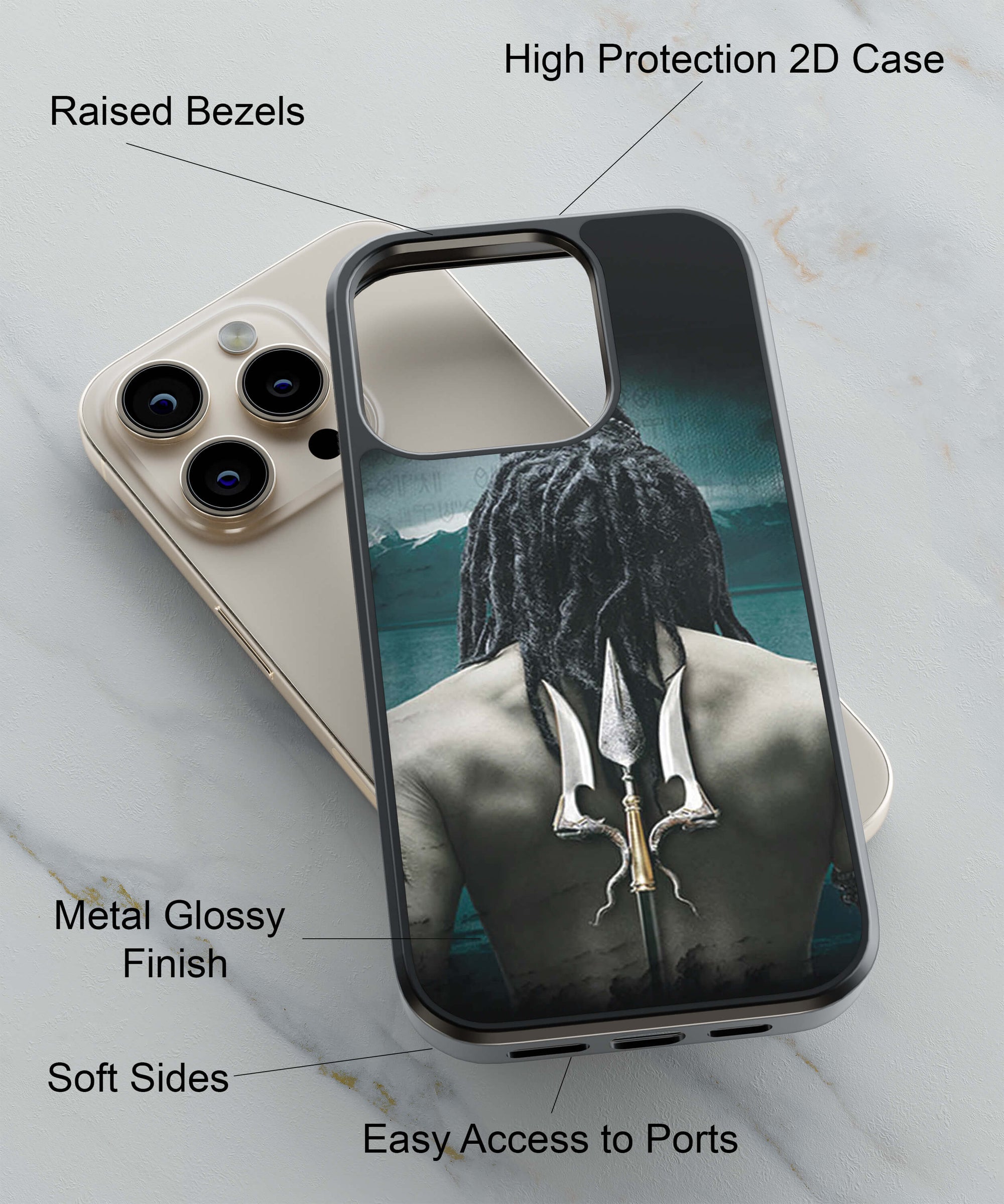 Lord Shiva Rear Pic Back Cover for 2D Hybrid TPU And Metal CaseBT0233Hybrid Metal TPU