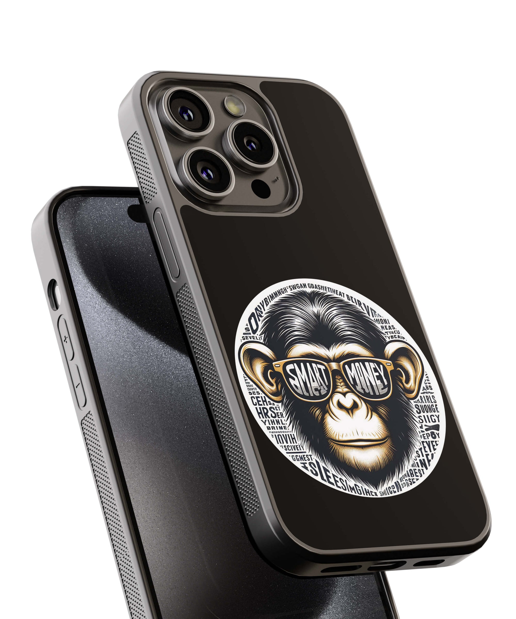 Monkey With Smart Money Back Cover for 2D Hybrid TPU And Metal CaseBDS0016Hybrid Metal TPU