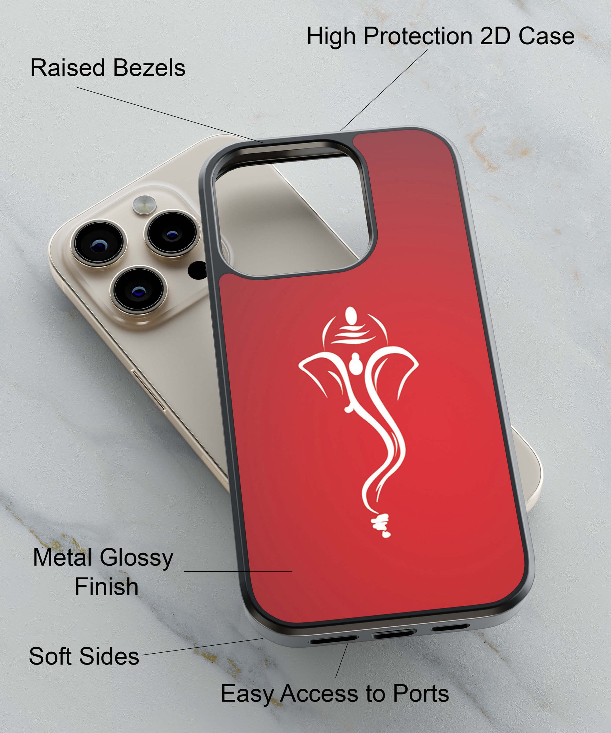 My Friend Ganesha Back Cover for 2D Hybrid TPU And Metal CaseH0057Hybrid Metal TPU