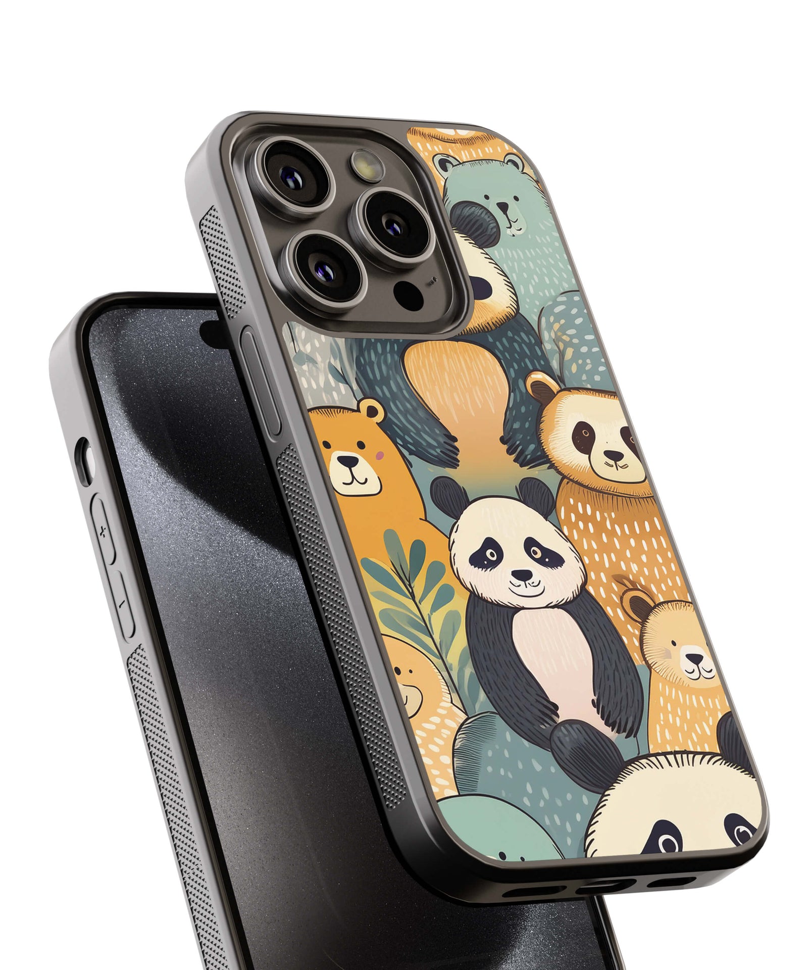 Panda And Friends Back Cover for 2D Hybrid TPU And Metal CaseBDS0017Hybrid Metal TPU