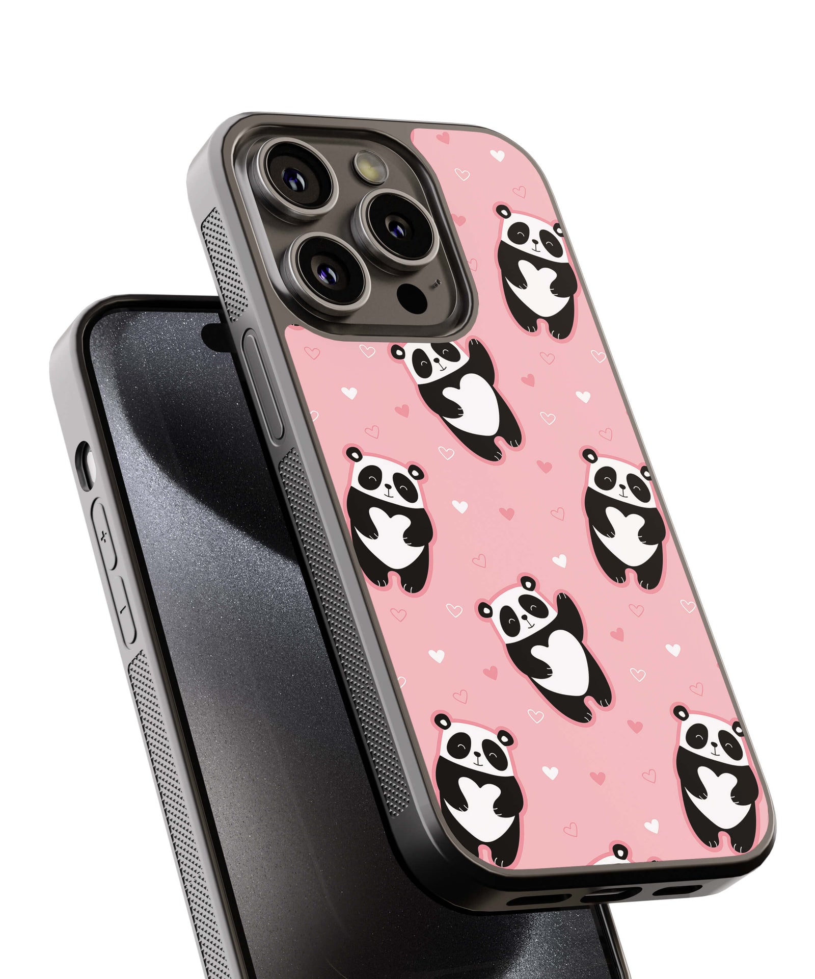 Panda Family Back Cover for 2D Hybrid TPU And Metal CaseIK0014Hybrid Metal TPU