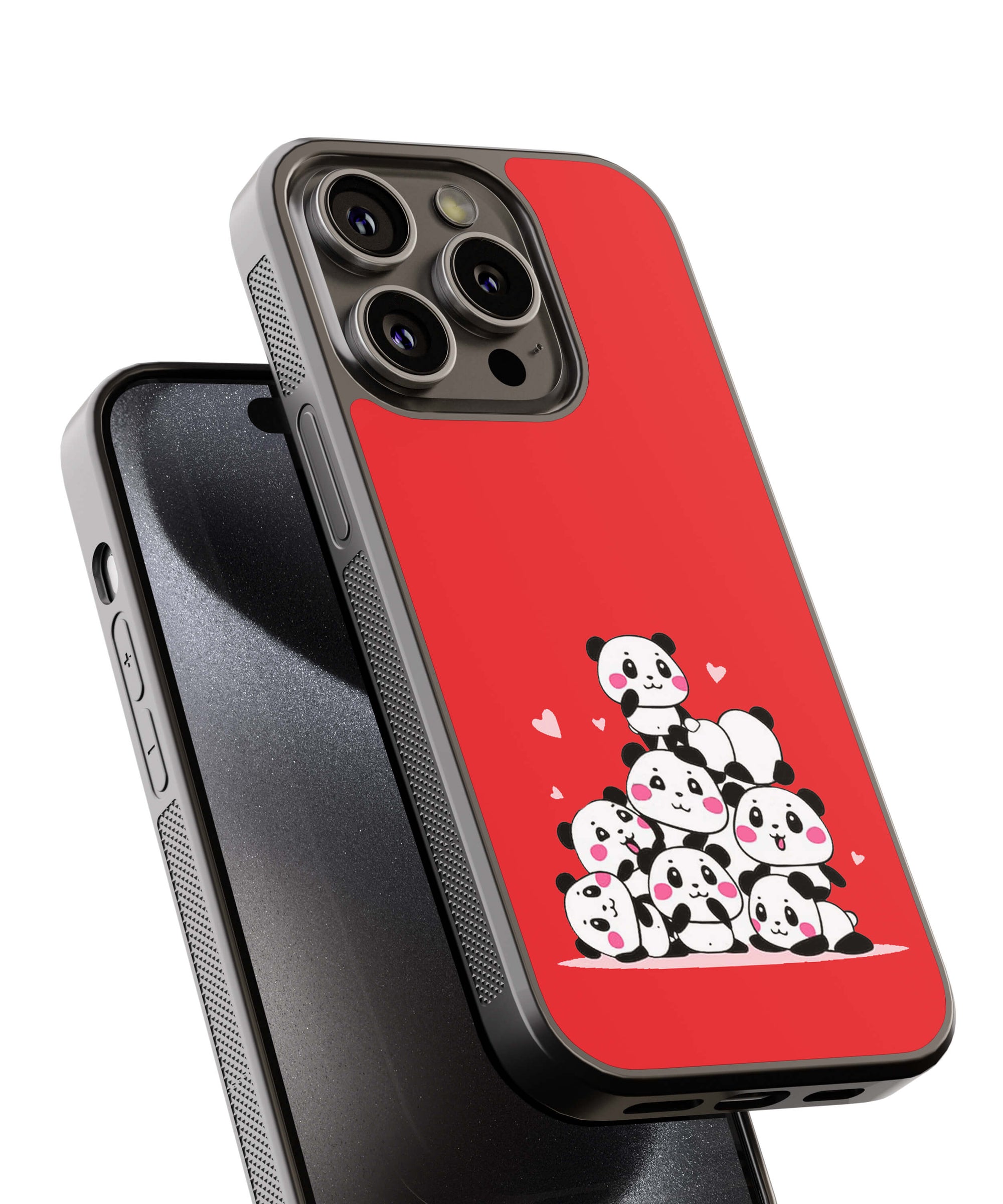 Panda Huddle Red Back Cover for 2D Hybrid TPU And Metal CaseAA0178Hybrid Metal TPU