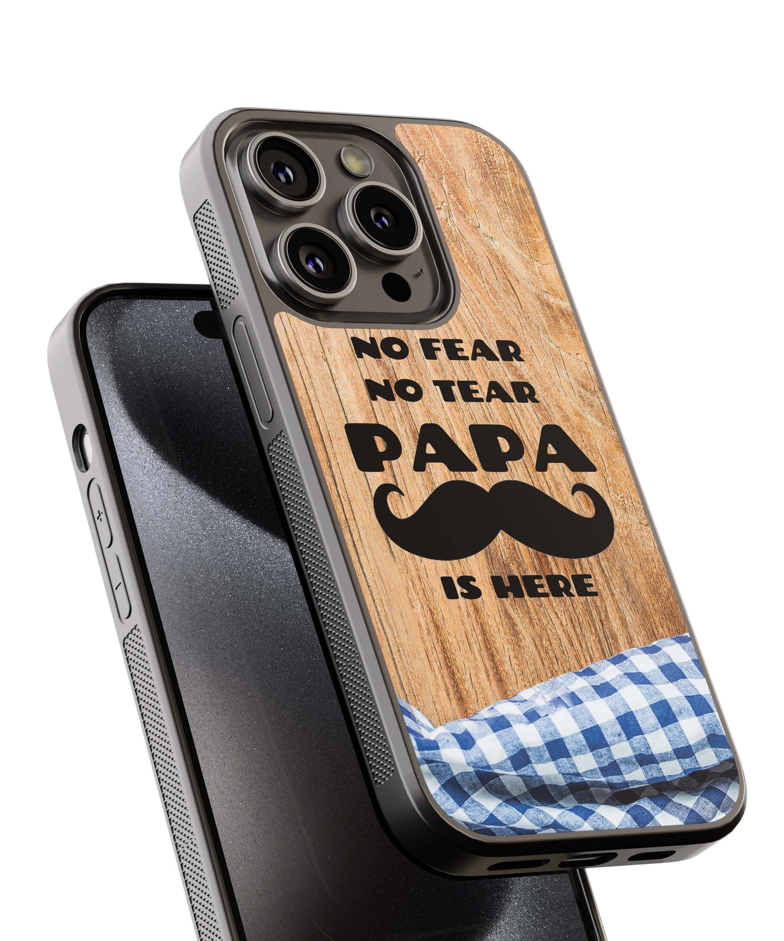 Papa is Here Back Cover for 2D Hybrid TPU And Metal CaseU0126Hybrid Metal TPU