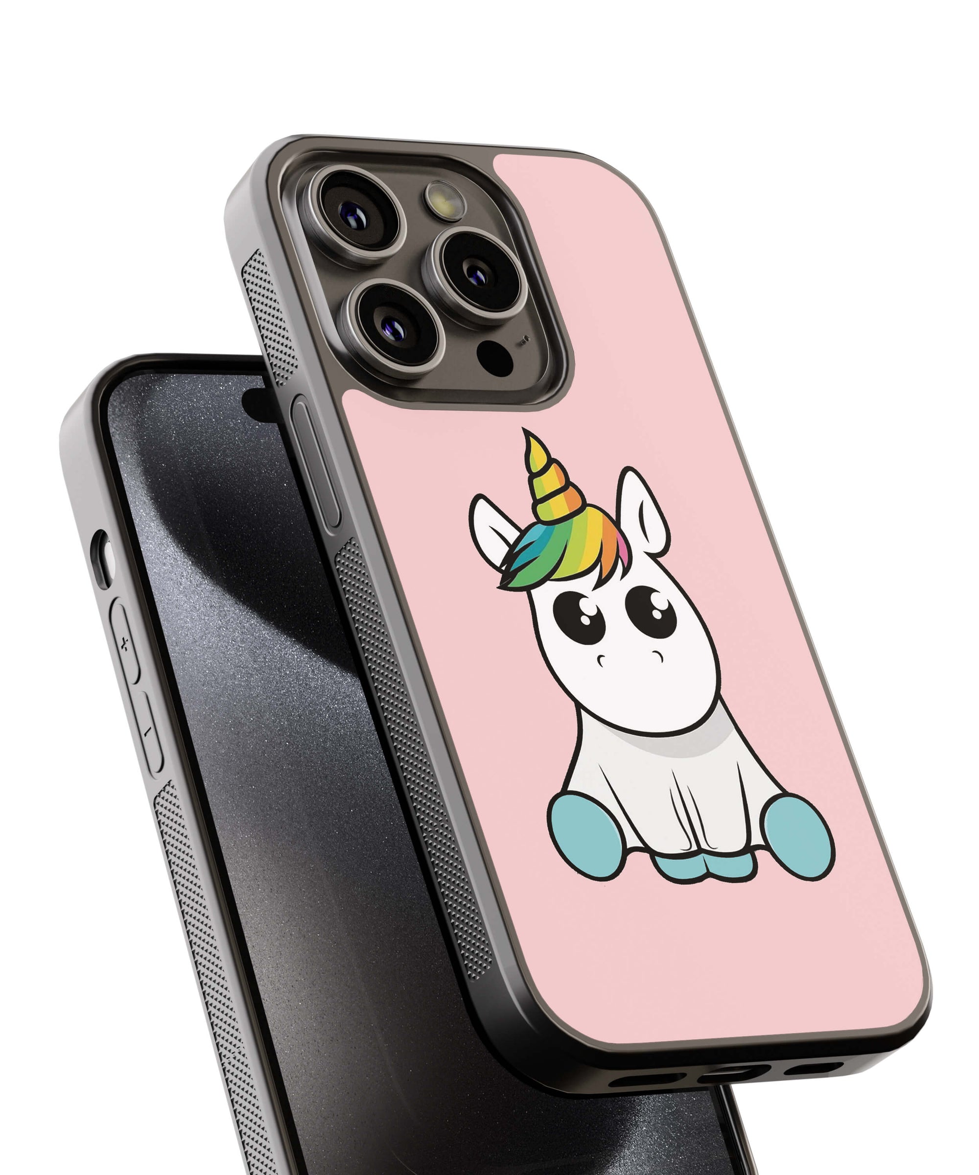 Pinky Unicorn Back Cover for 2D Hybrid TPU And Metal CaseAA1018Hybrid Metal TPU