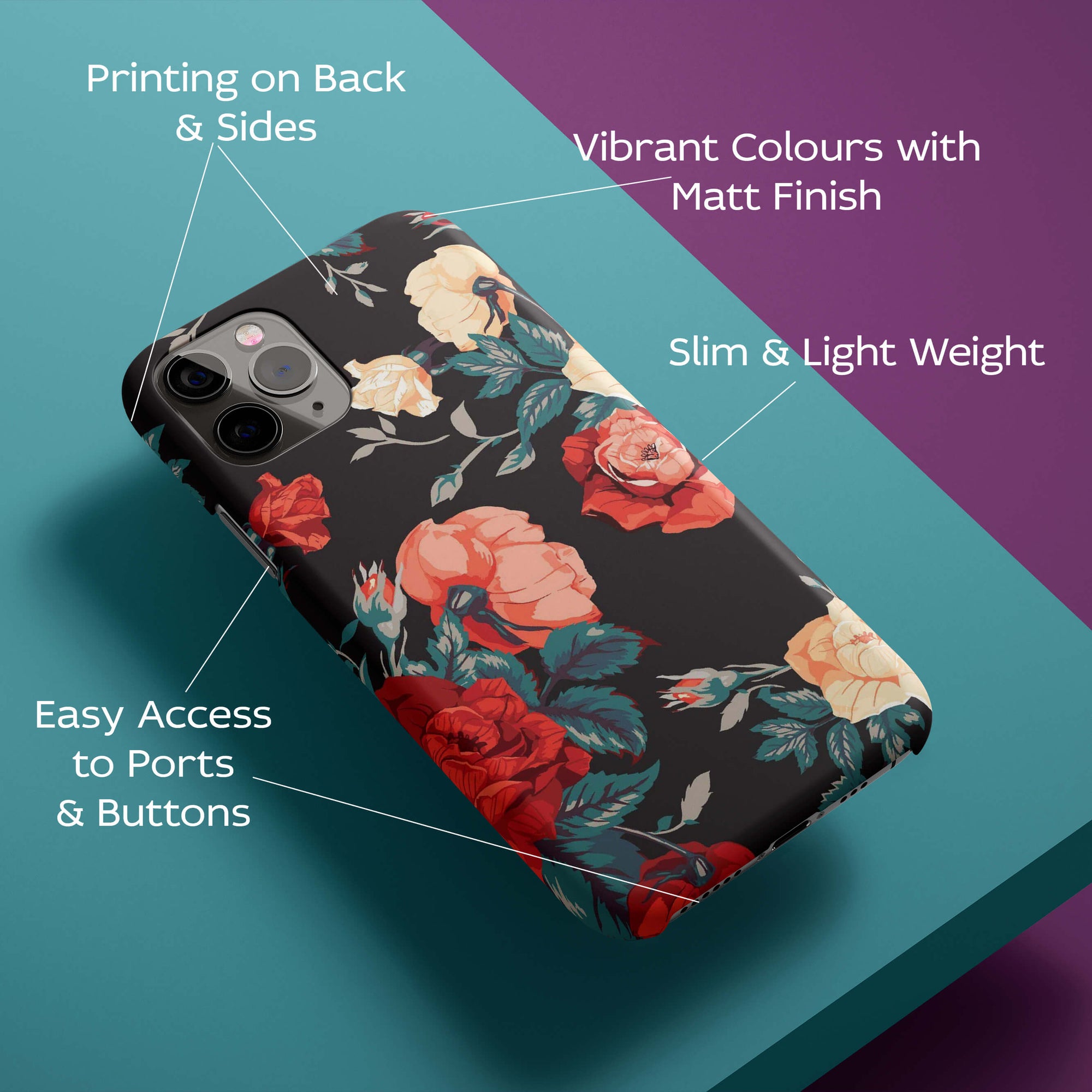 Premium Flowers Back Cover for HardPlasticPS1340Hard Plastic