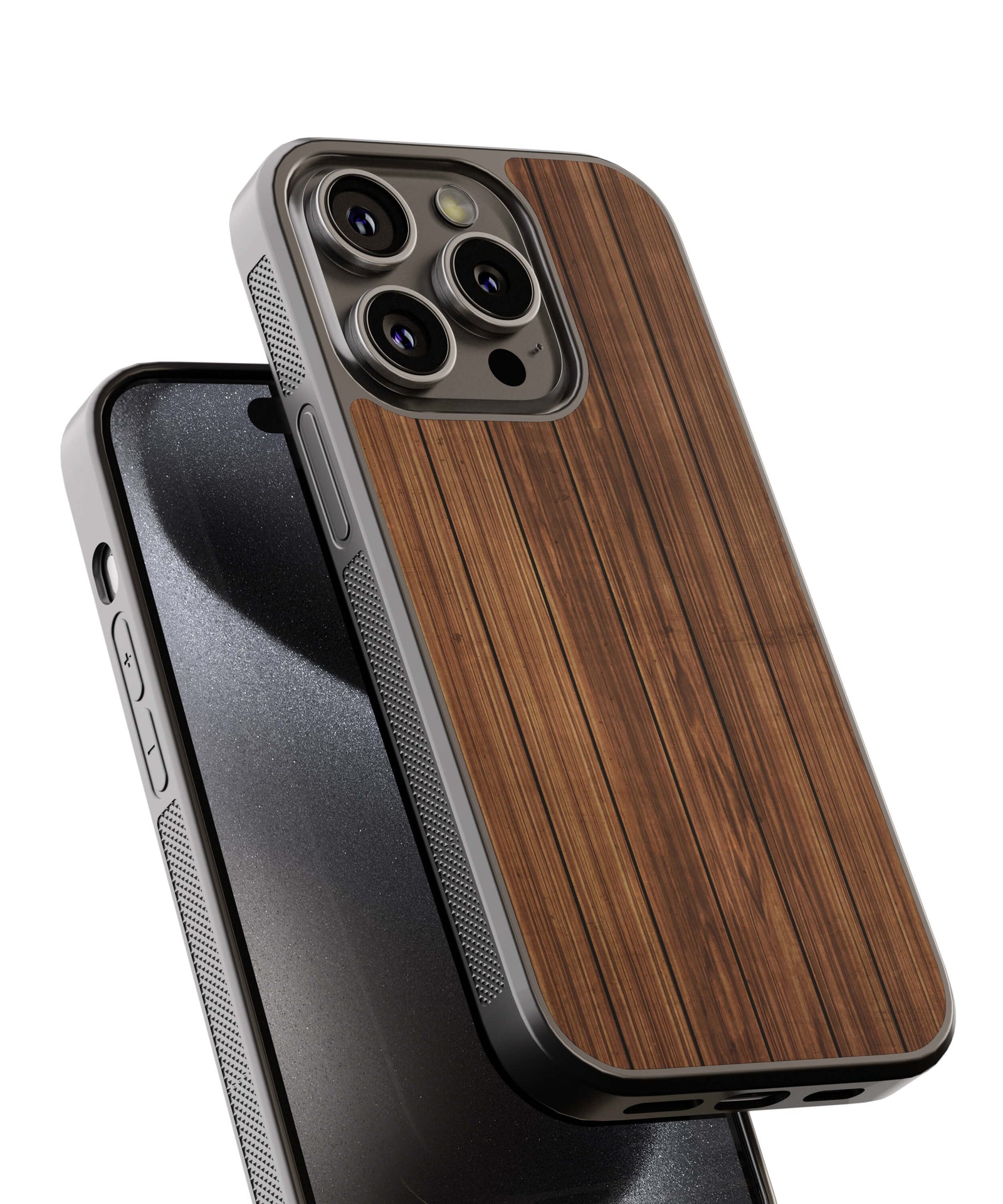 Printed Wooden Pattern Back Cover for 2D Hybrid TPU And Metal CaseA0100Hybrid Metal TPU