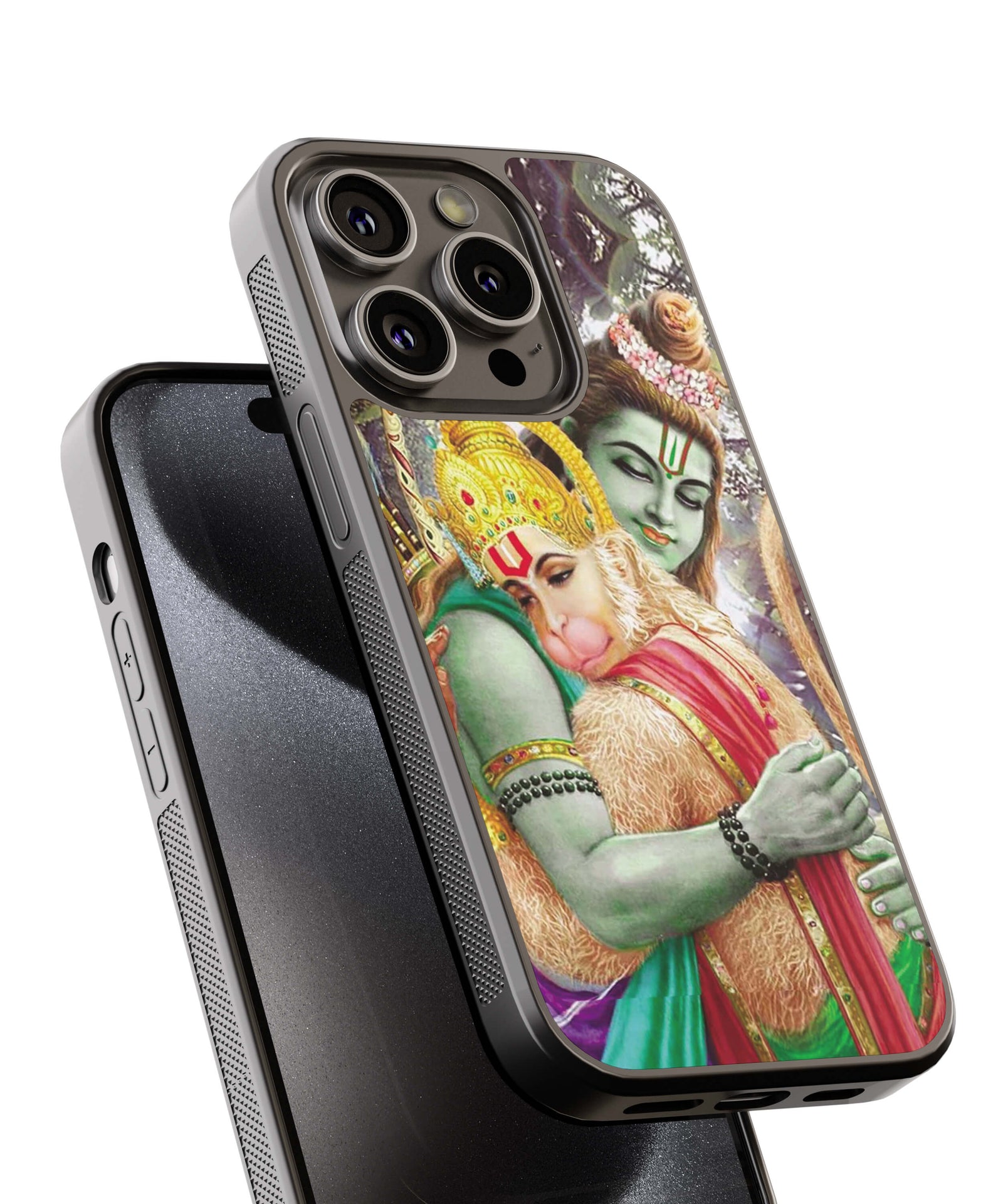 Ram And Hanuman Ji Back Cover for 2D Hybrid TPU And Metal CaseBG0075Hybrid Metal TPU