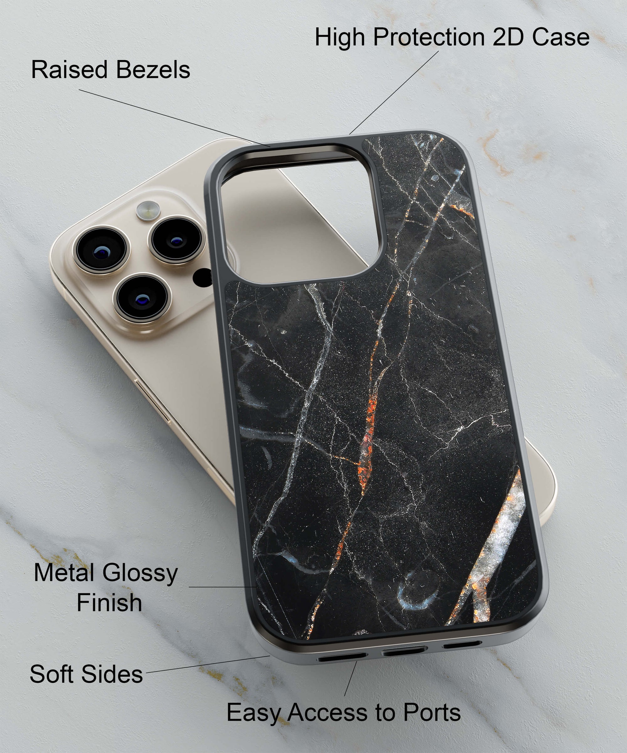 Rich Granite Back Cover for 2D Hybrid TPU And Metal CaseBDS0013Hybrid Metal TPU