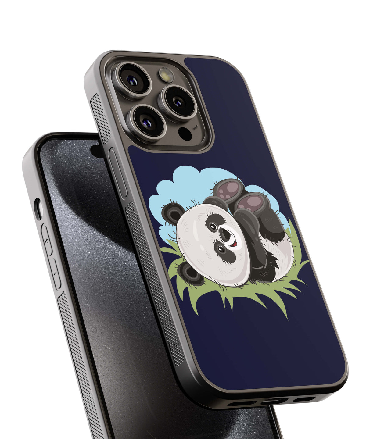 Rolling Panda Back Cover for 2D Hybrid TPU And Metal CaseA0296Hybrid Metal TPU