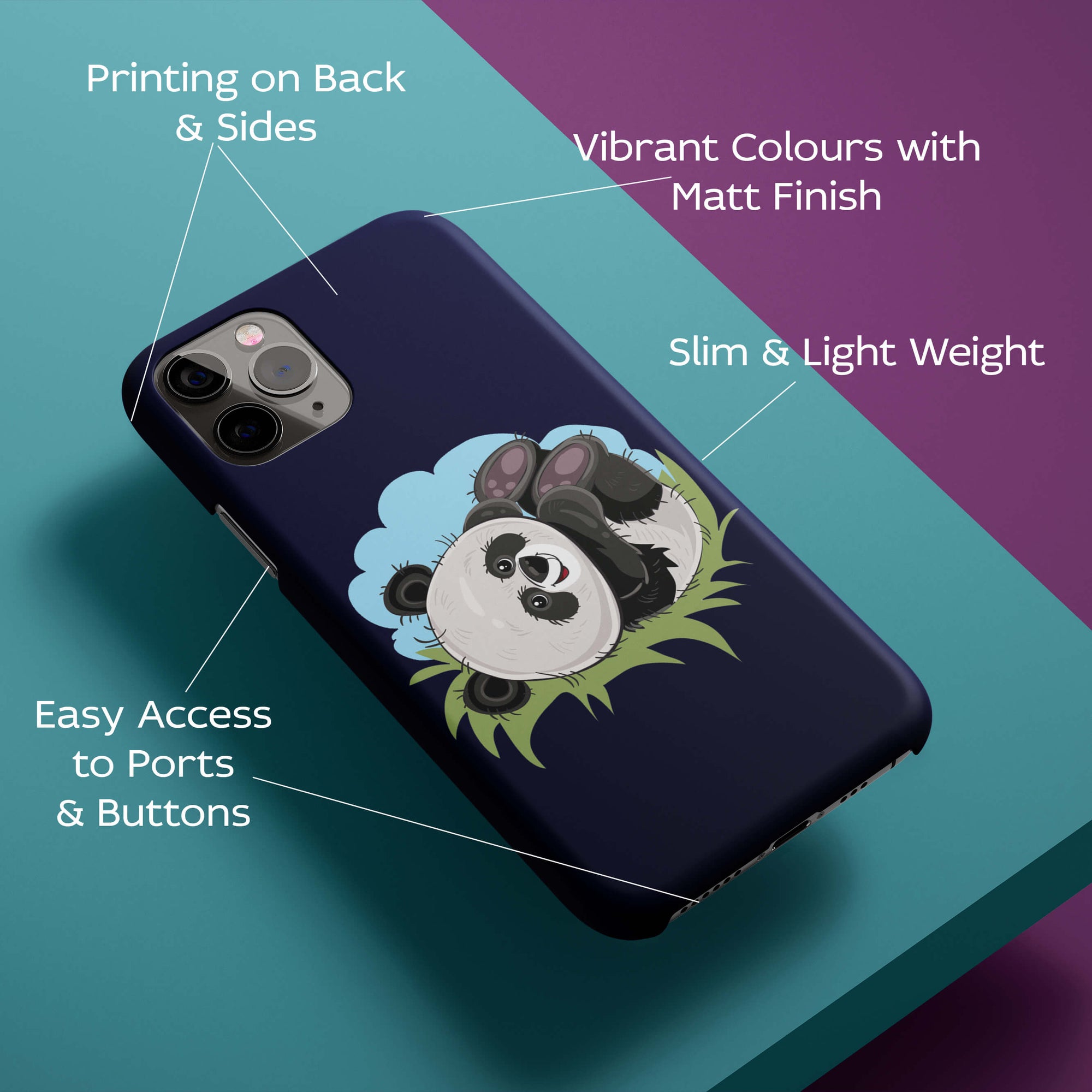 Rolling Panda Back Cover for HardPlasticA0296Hard Plastic