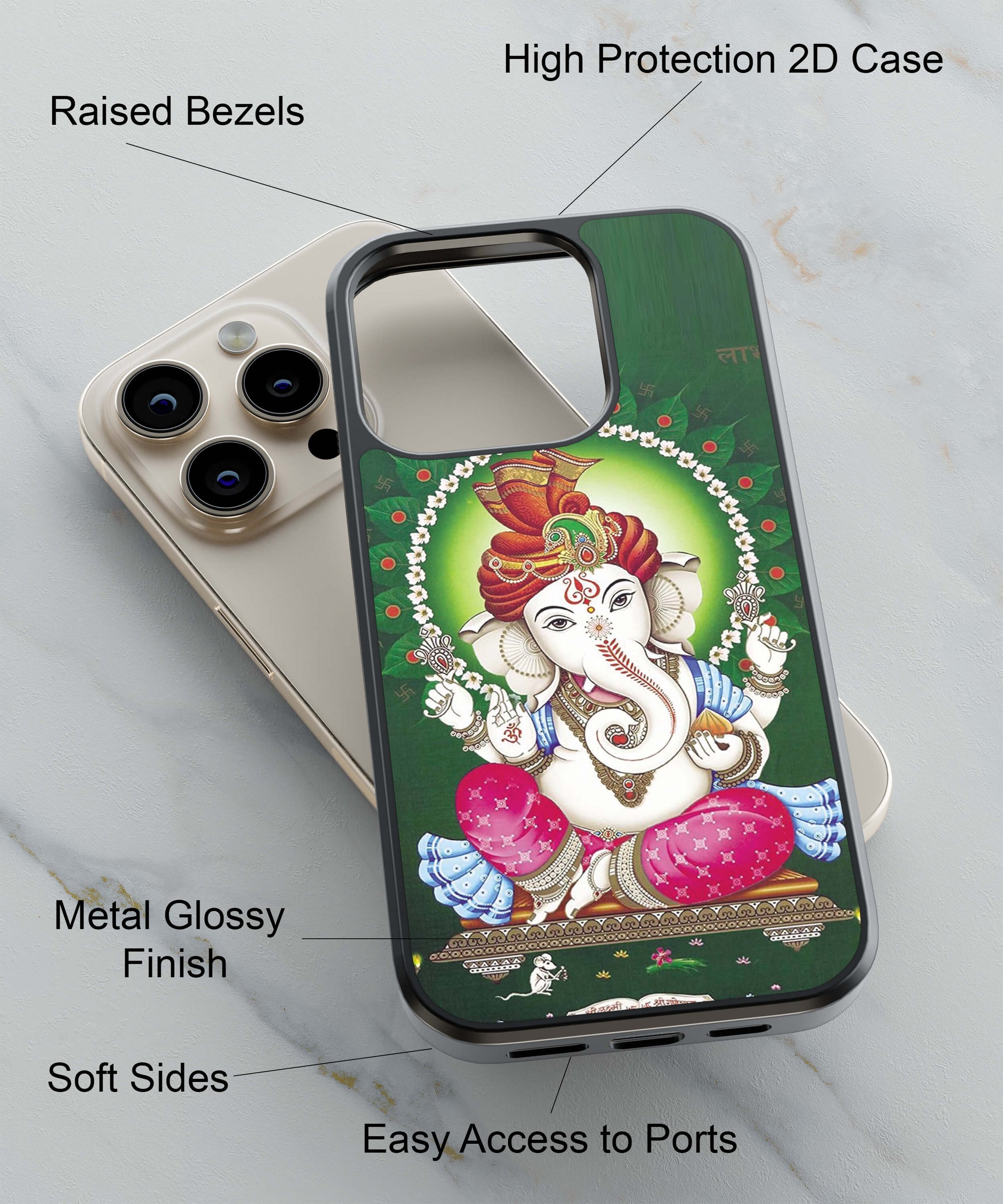 Shubh Labh Back Cover for 2D Hybrid TPU And Metal CaseBG0076Hybrid Metal TPU