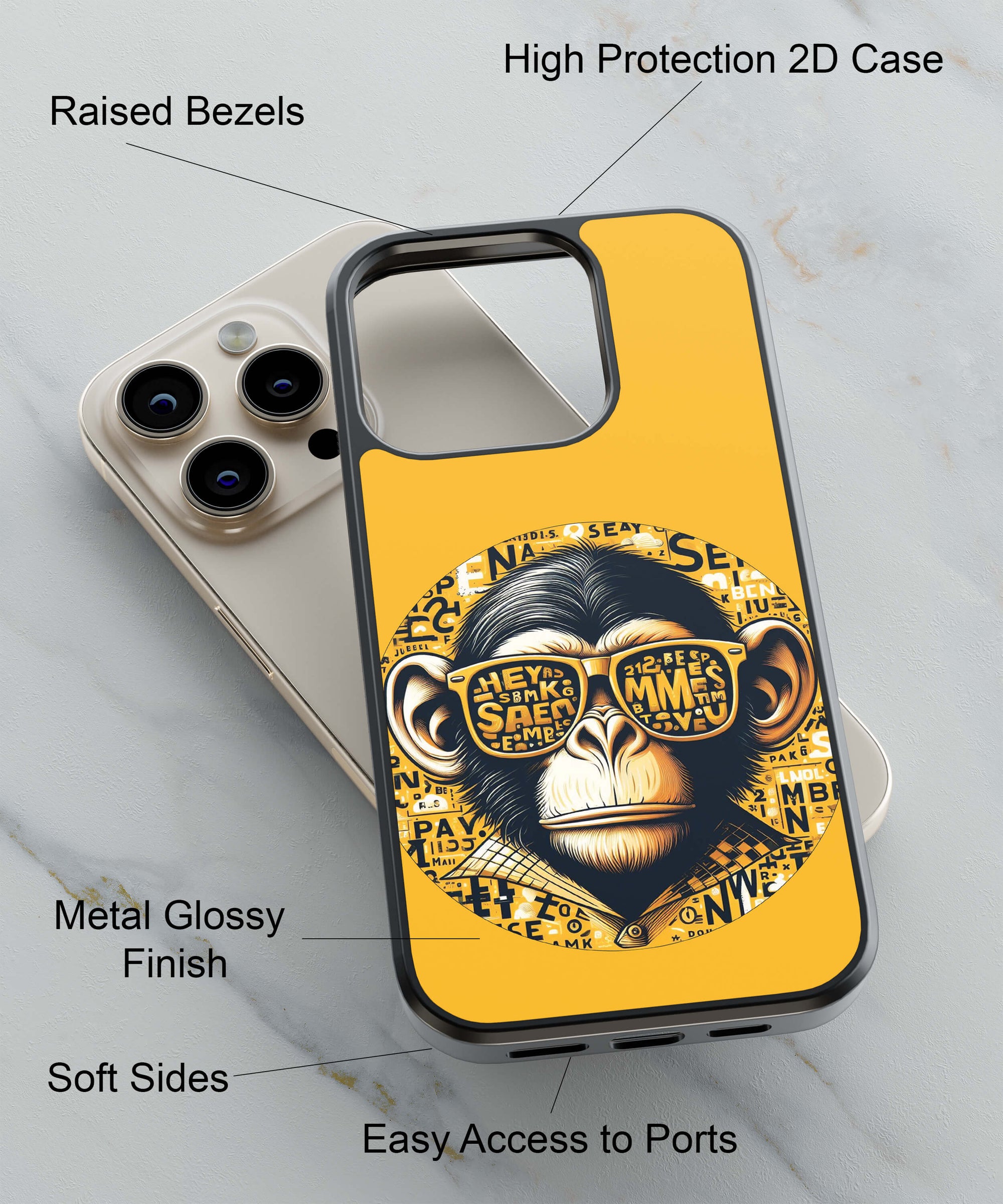 Smart Monkey Back Cover for 2D Hybrid TPU And Metal CaseBDS0015Hybrid Metal TPU