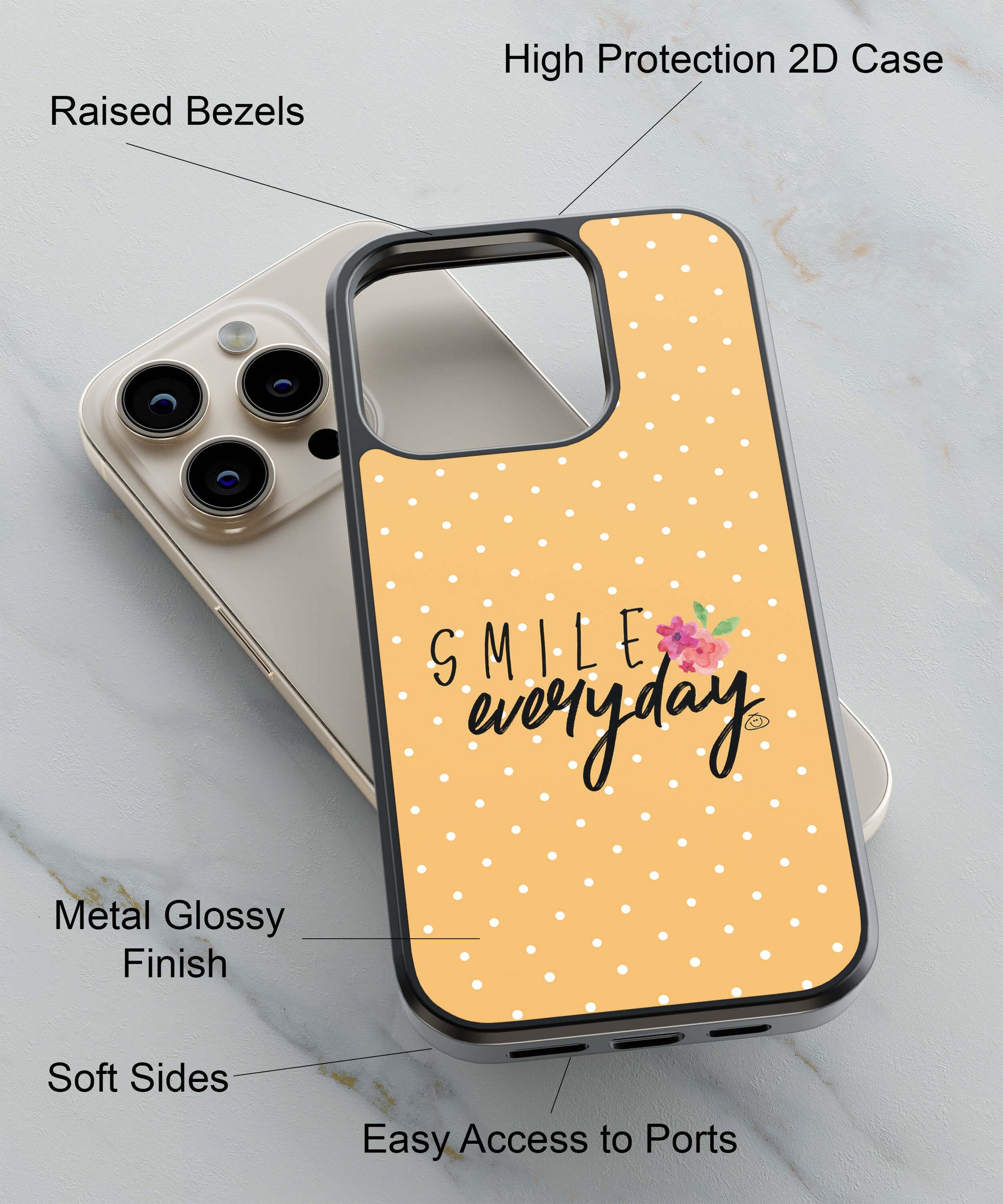 Smile Everyday Back Cover for 2D Hybrid TPU And Metal CaseAA0070Hybrid Metal TPU