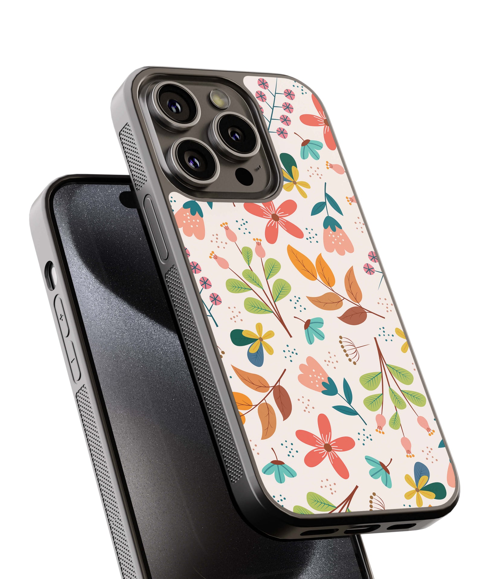 Soothing Flowers Back Cover for 2D Hybrid TPU And Metal CaseIK0046Hybrid Metal TPU