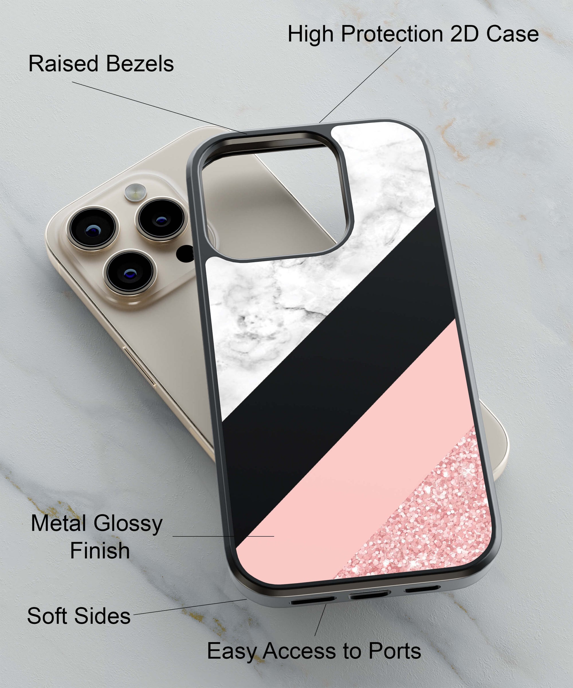 Style Fusion Back Cover for 2D Hybrid TPU And Metal CaseAA0158Hybrid Metal TPU