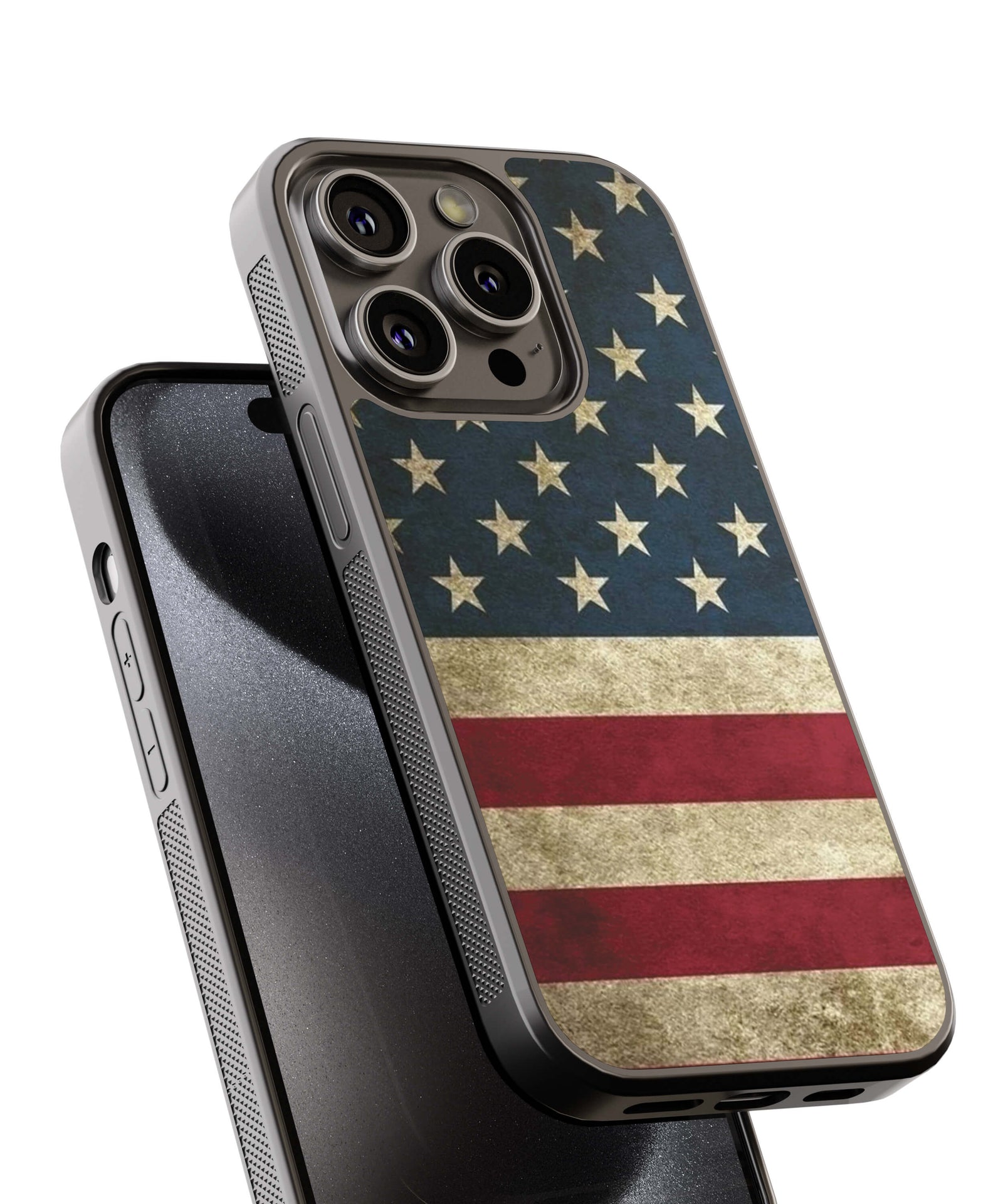 US Flag Theme Back Cover for 2D Hybrid TPU And Metal CaseD2083Hybrid Metal TPU