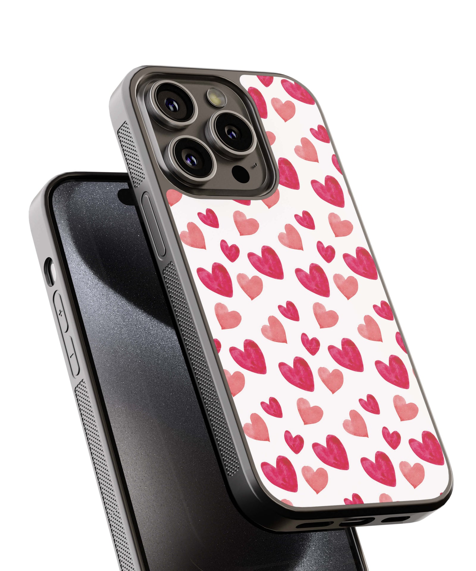 Watercolour Hearts Back Cover for 2D Hybrid TPU And Metal CaseGF0019Hybrid Metal TPU