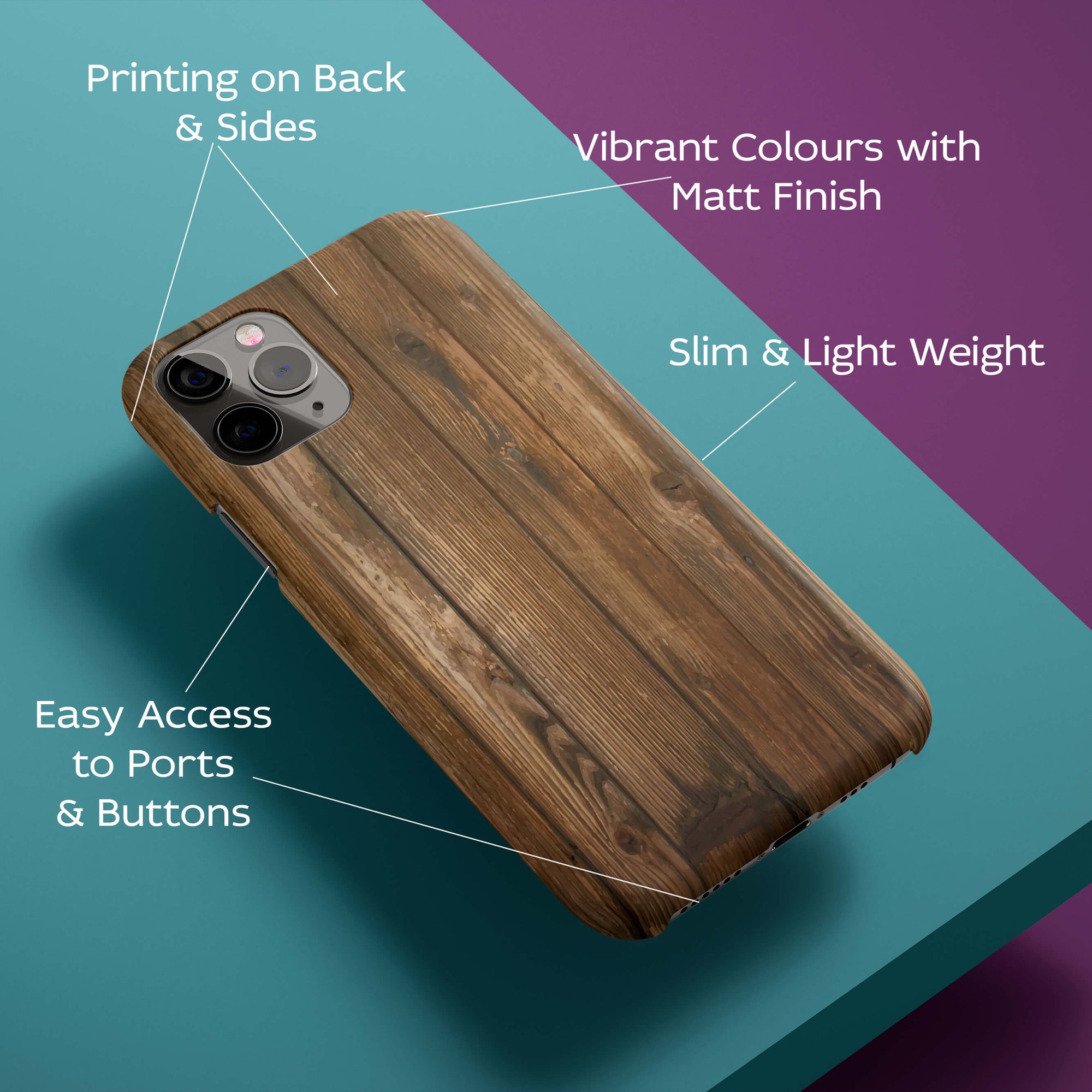Wooden Pattern Back Cover for HardPlasticW0623Hard Plastic