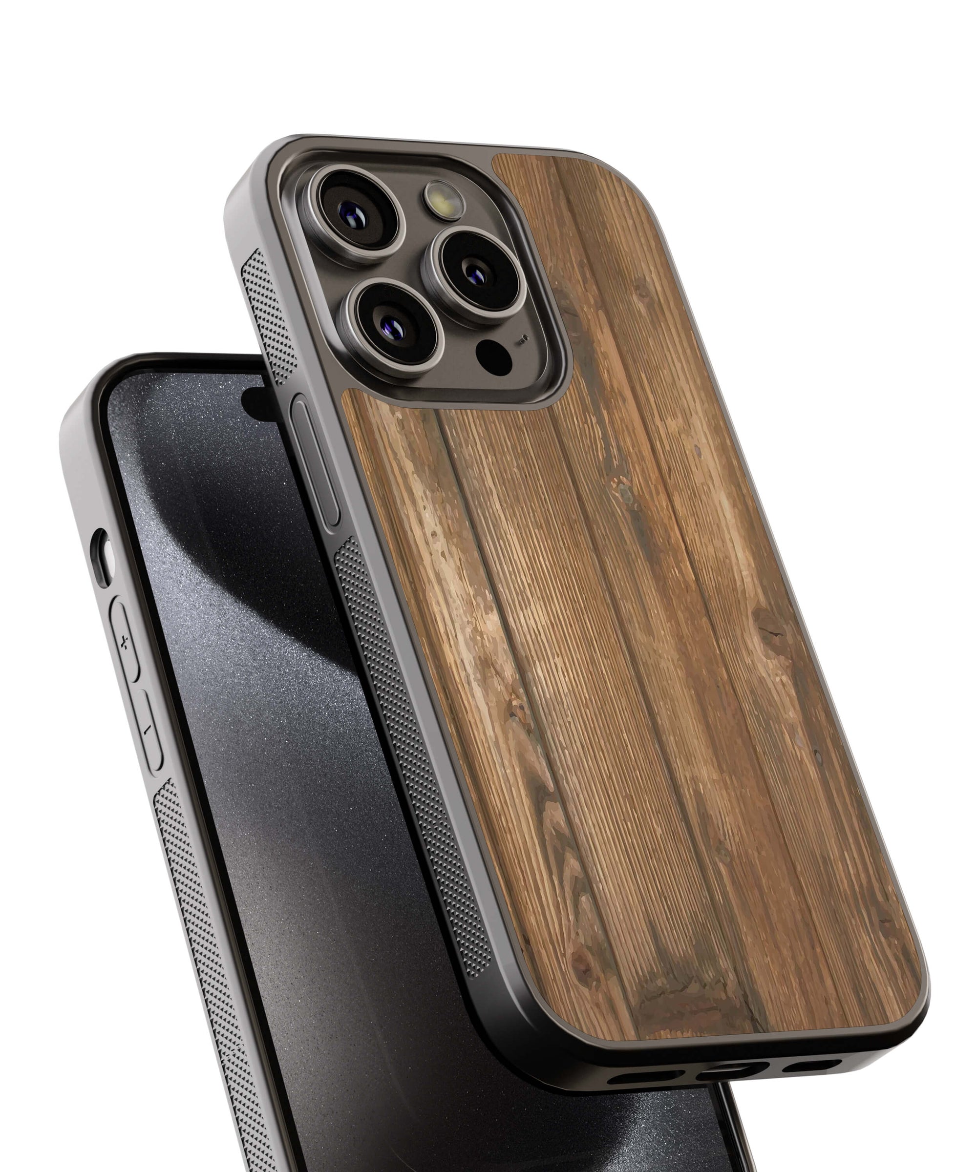 Wooden Pattern Back Cover for 2D Hybrid TPU And Metal CaseW0623Hybrid Metal TPU