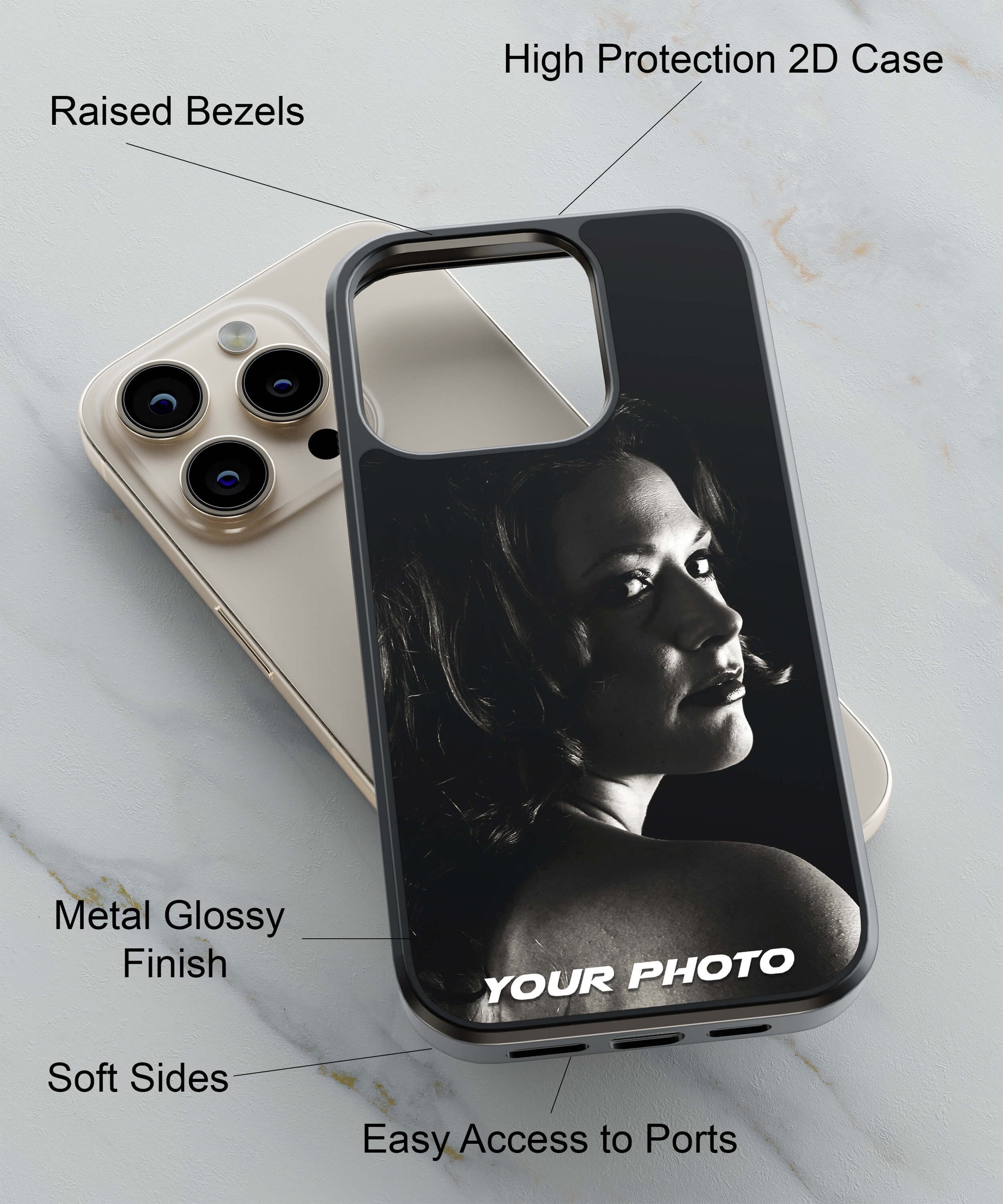 Your Photo Back Cover for 2D Hybrid TPU And Metal CaseW0448Hybrid Metal TPU-Image 2
