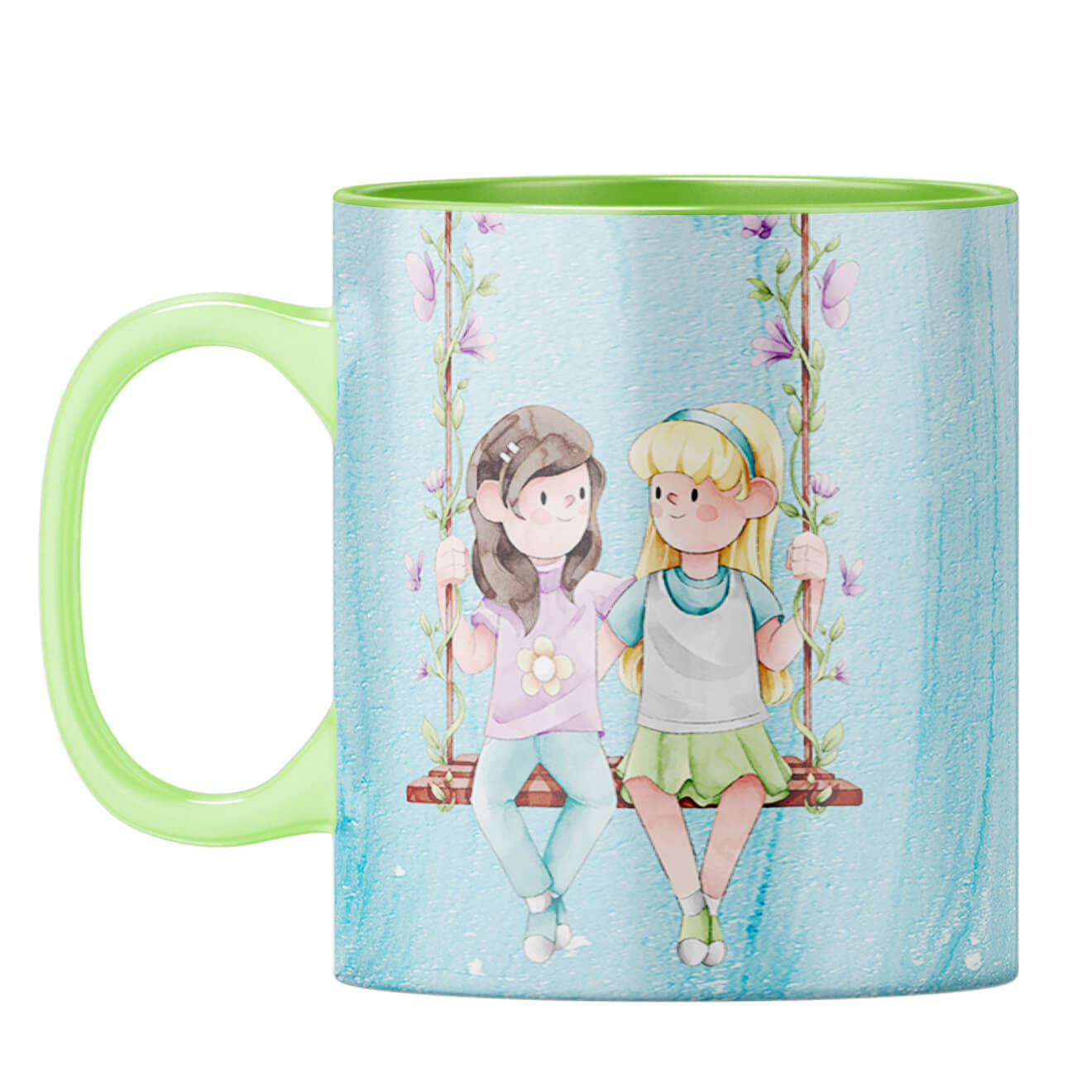 Best Friends Forever Coffee Mug Light Green