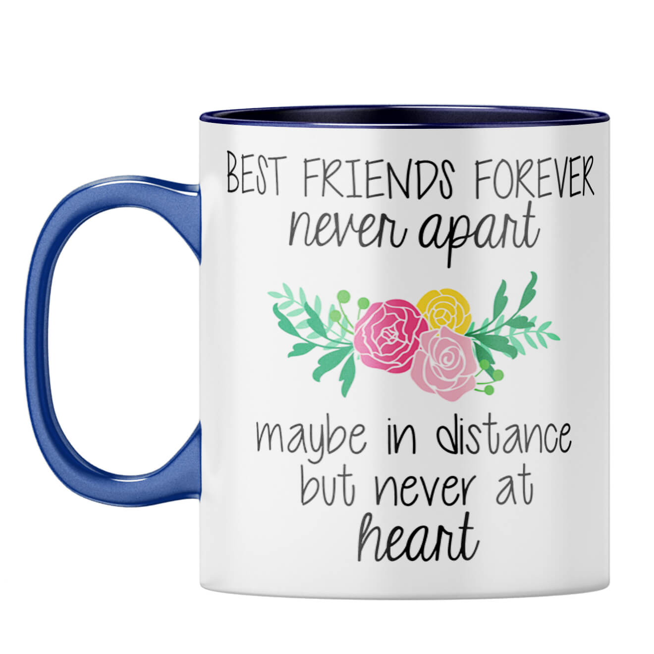 BFF Never Apart Coffee Mug Dark Blue