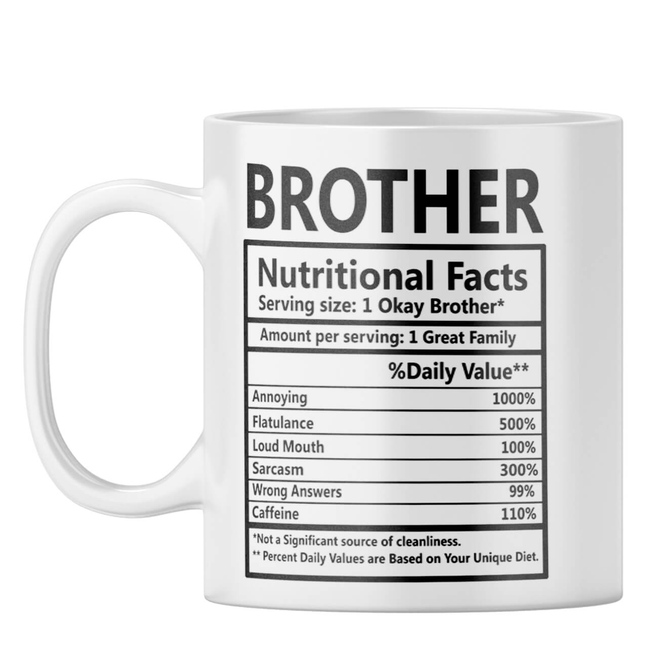 Brother Nutritional Fact Coffee Mug White