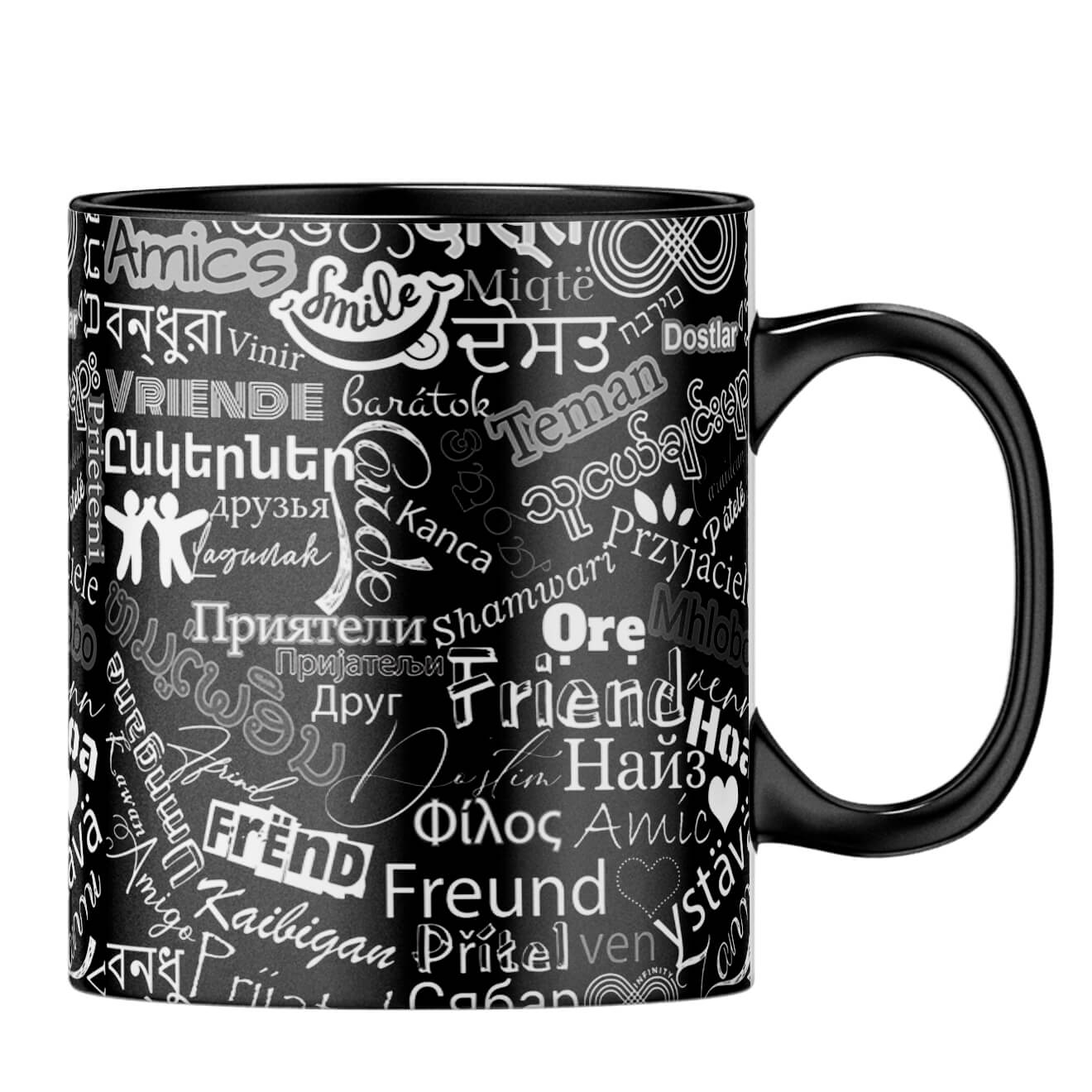 Friend in All Languages Coffee MugB-Black