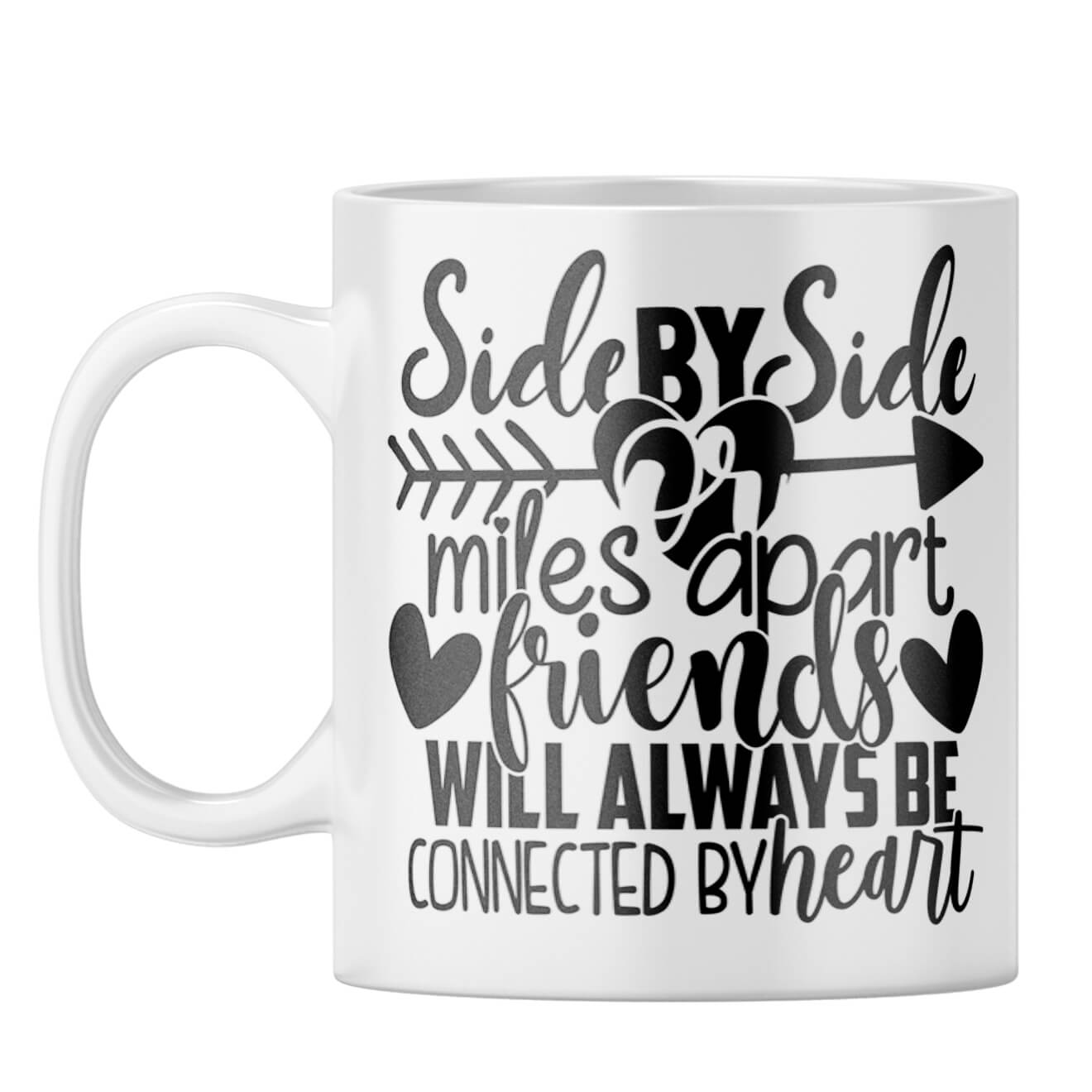 Friends Connected By Heart Coffee Mug White