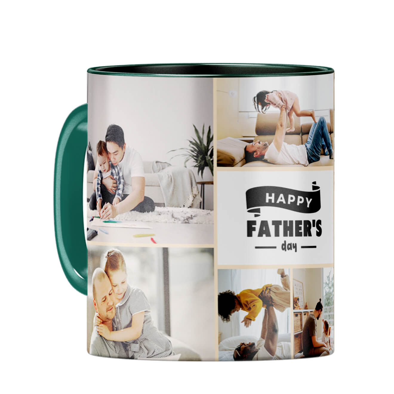 Happy Fathers Day Coffee Mug Dark Green