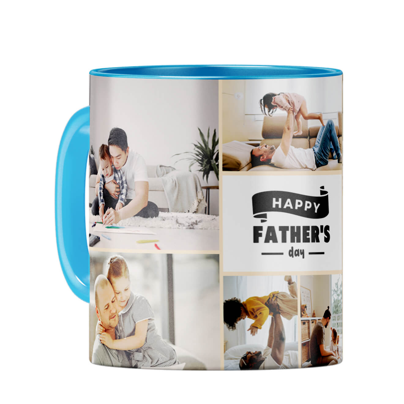 Happy Fathers Day Coffee Mug Light Blue